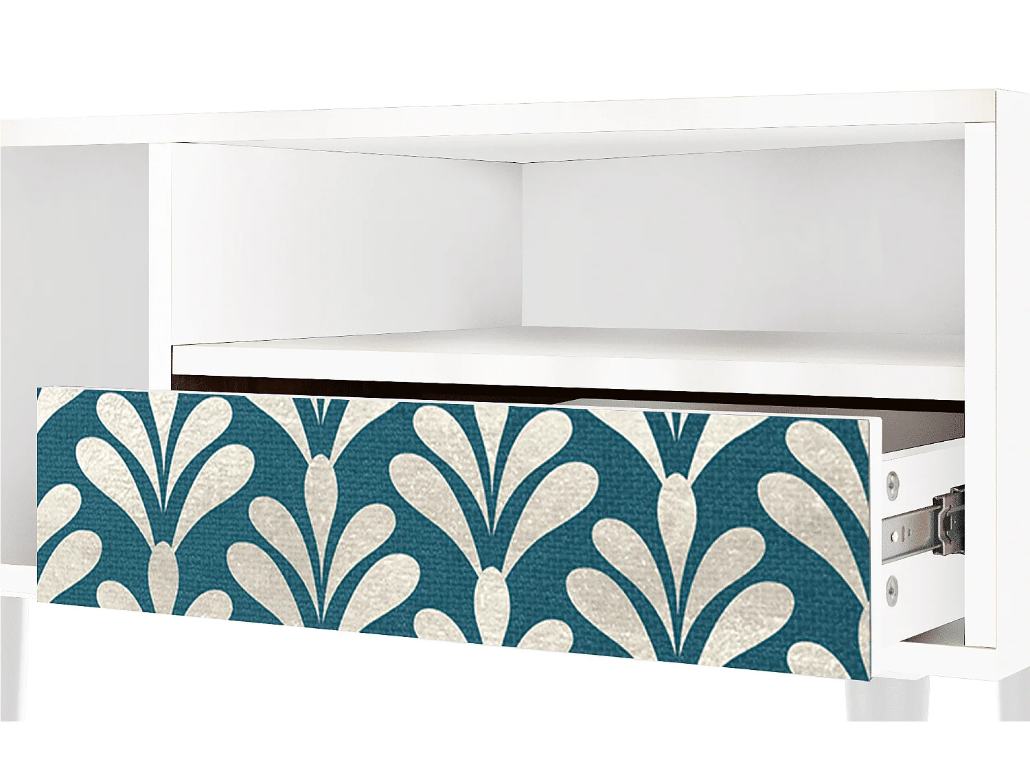 Mueble de TV - 115х59х48 cm - T3 - Milky Tears, Blanco