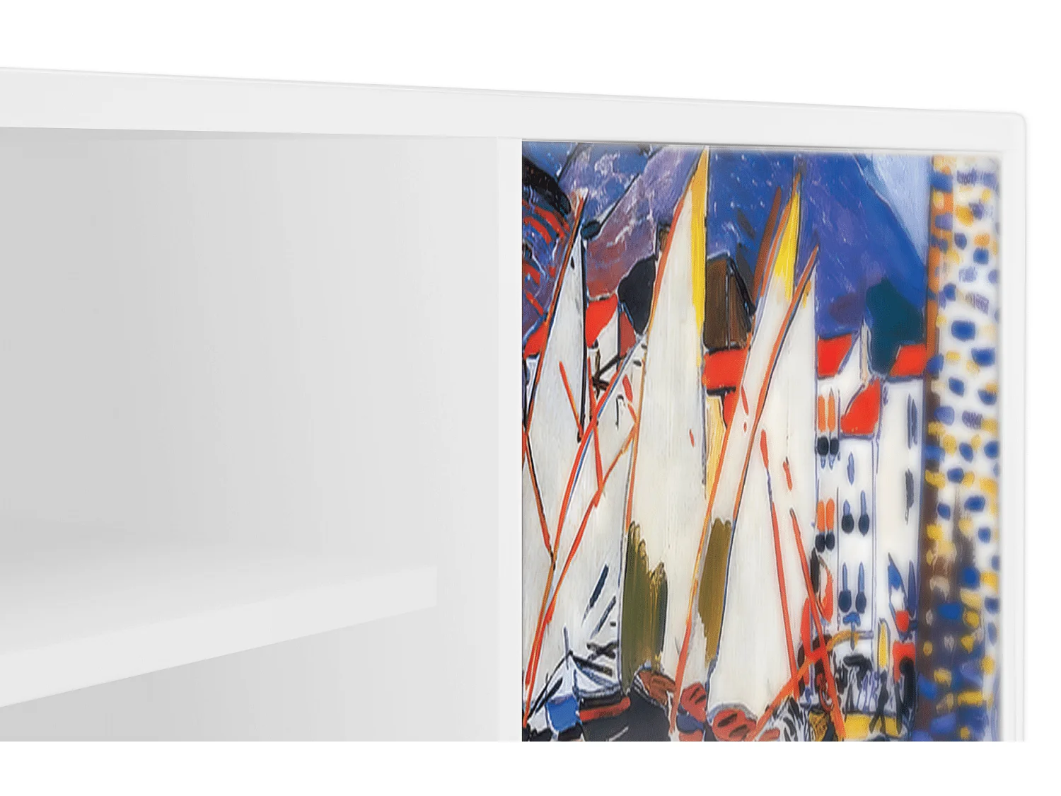 Szafka RTV - 170х69х48 cm - T2 - Le Séchage des voiles , Biały