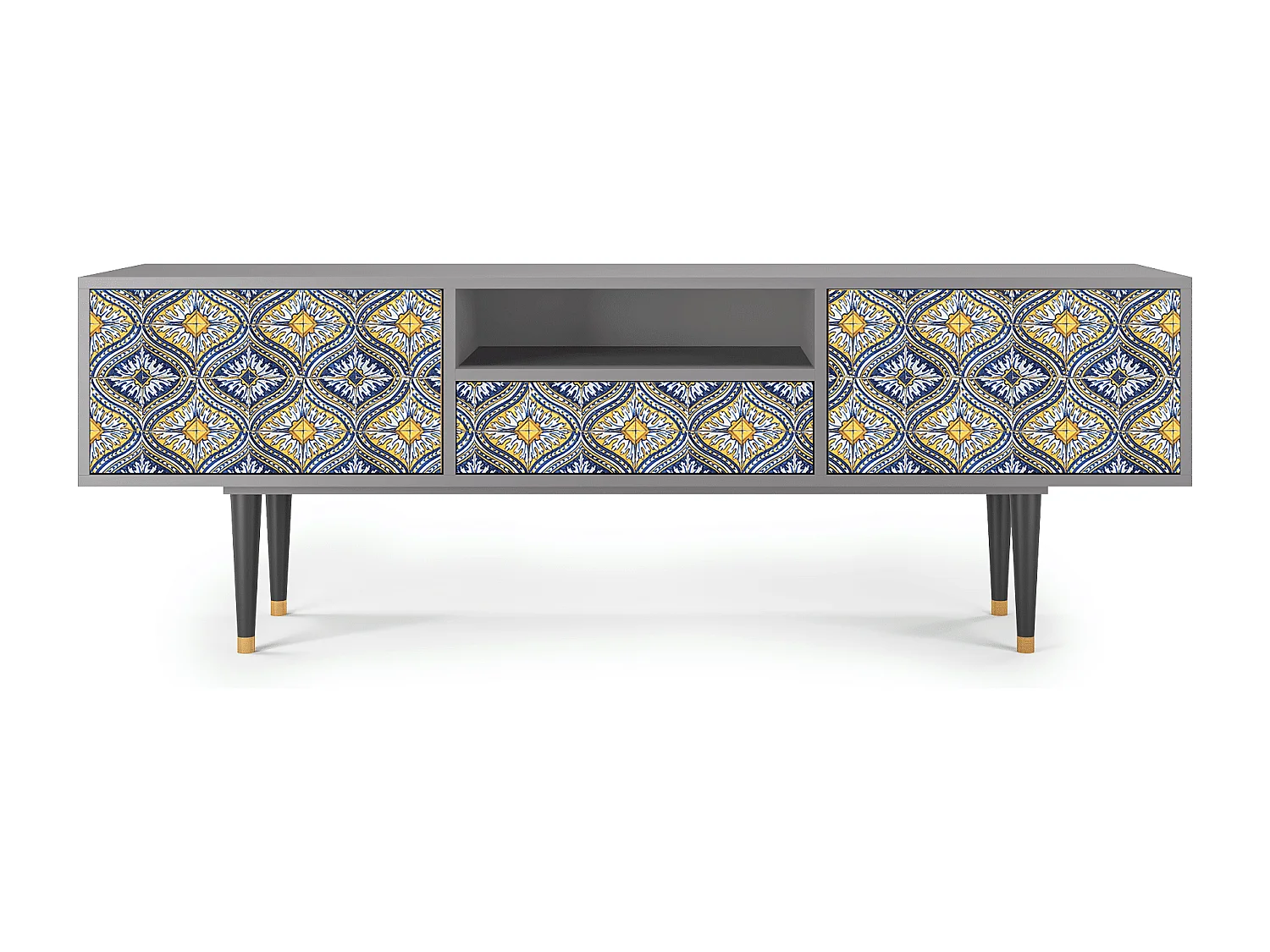 Mueble de TV - 170х59х41 cm - T6 - Illusory Pattern, Gris