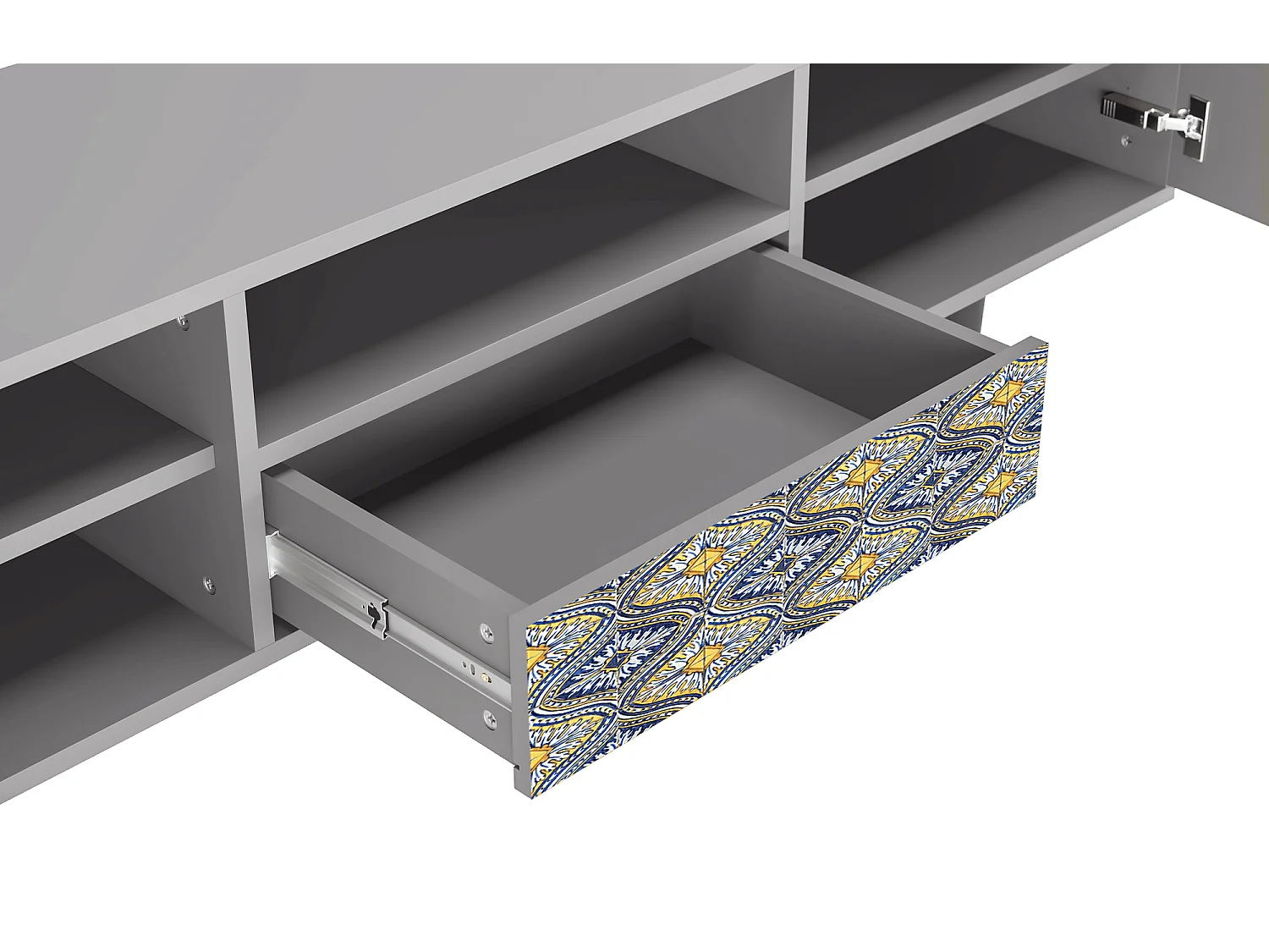 Mueble de TV - 170х59х41 cm - T6 - Illusory Pattern, Gris