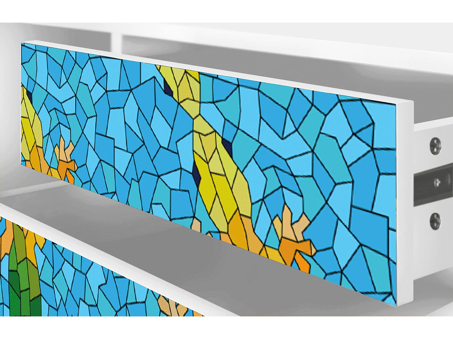 Szafka RTV - 170х59х48 cm - T4 - Gaudi's Lizard, Biały