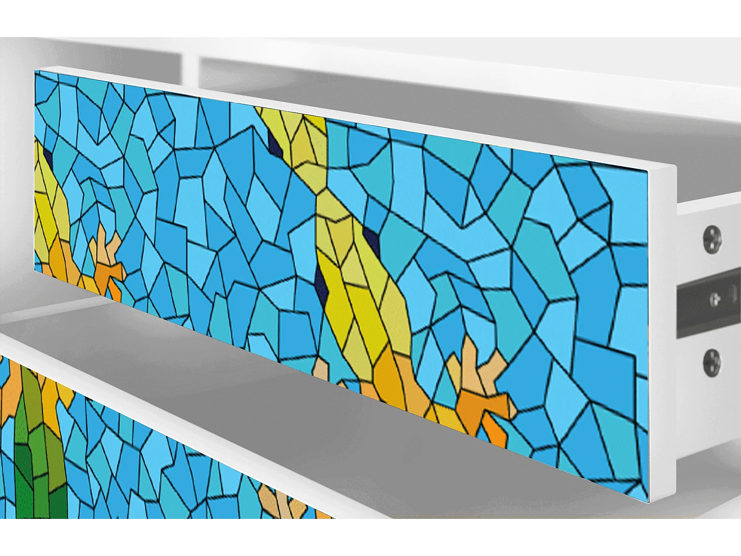 Szafka RTV - 170х59х48 cm - T4 - Gaudi's Lizard, Biały