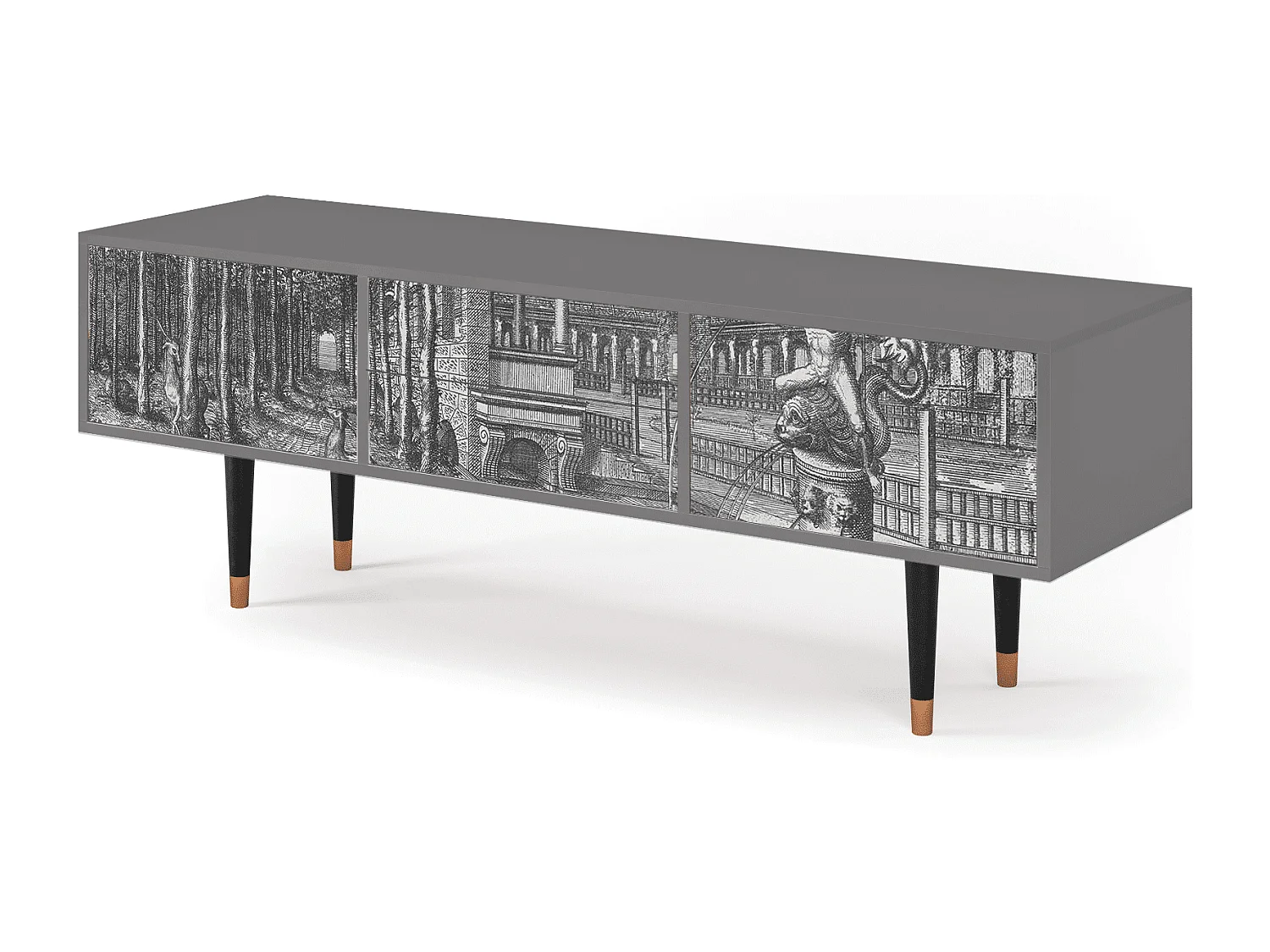 Meuble TV - 170х59х48 cm - T4 - View of the Piazza, Gris