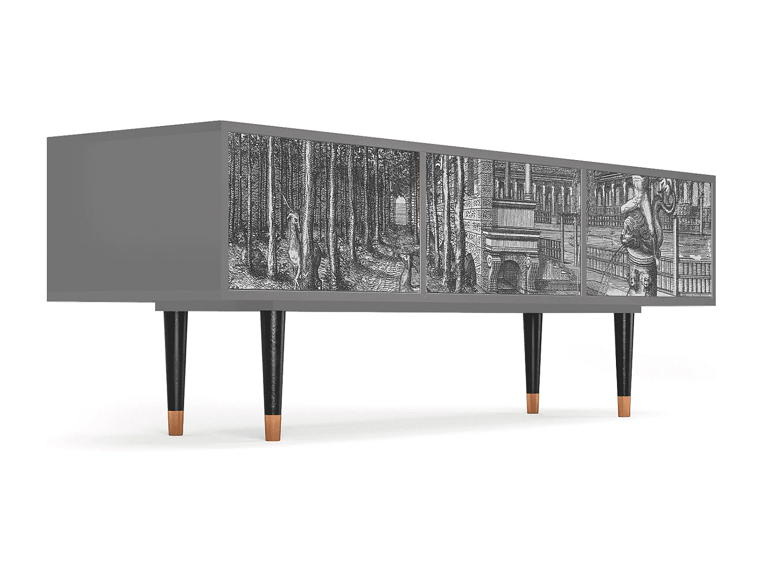 Meuble TV - 170х59х48 cm - T4 - View of the Piazza, Gris