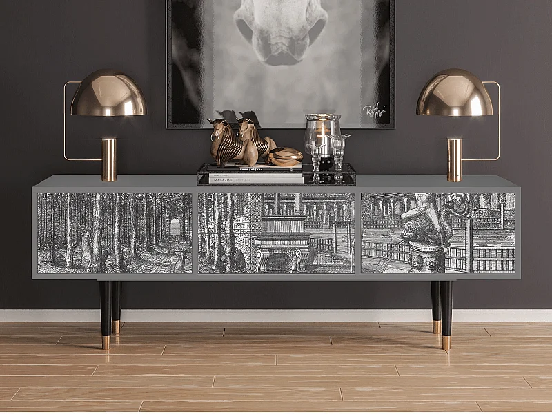 Meuble TV - 170х59х48 cm - T4 - View of the Piazza, Gris