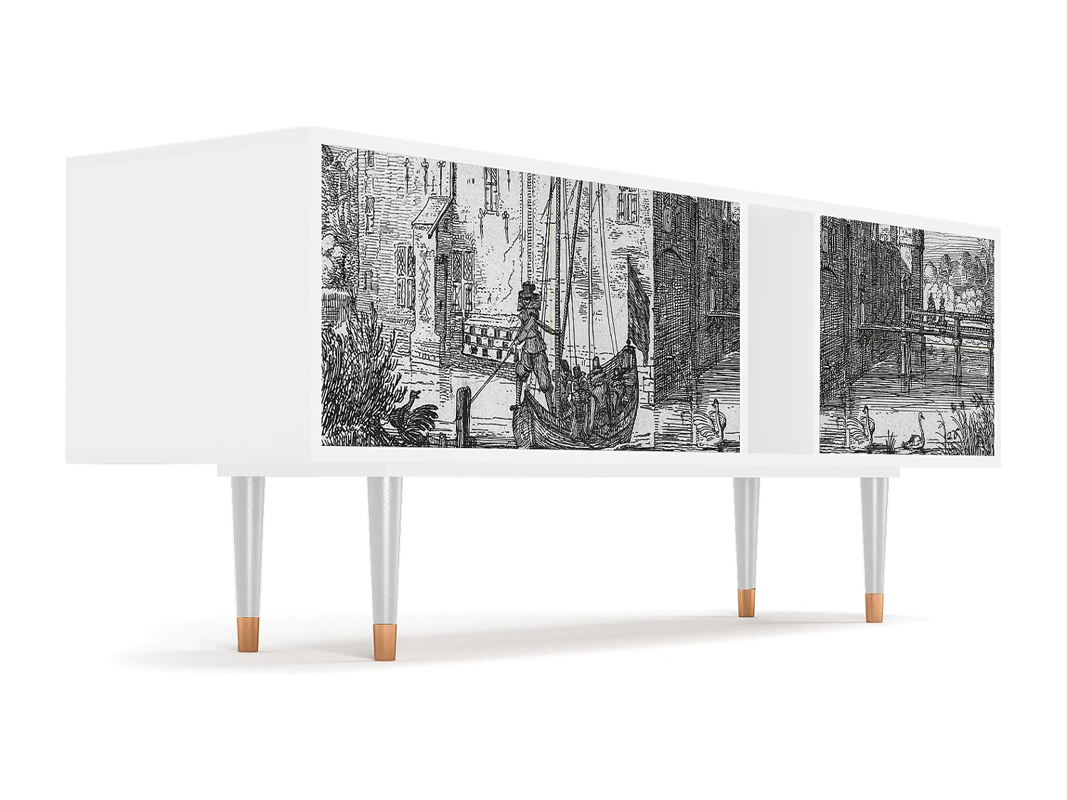 Meuble TV - 170х69х48 cm - T1 - Castle by Breugel, Blanc