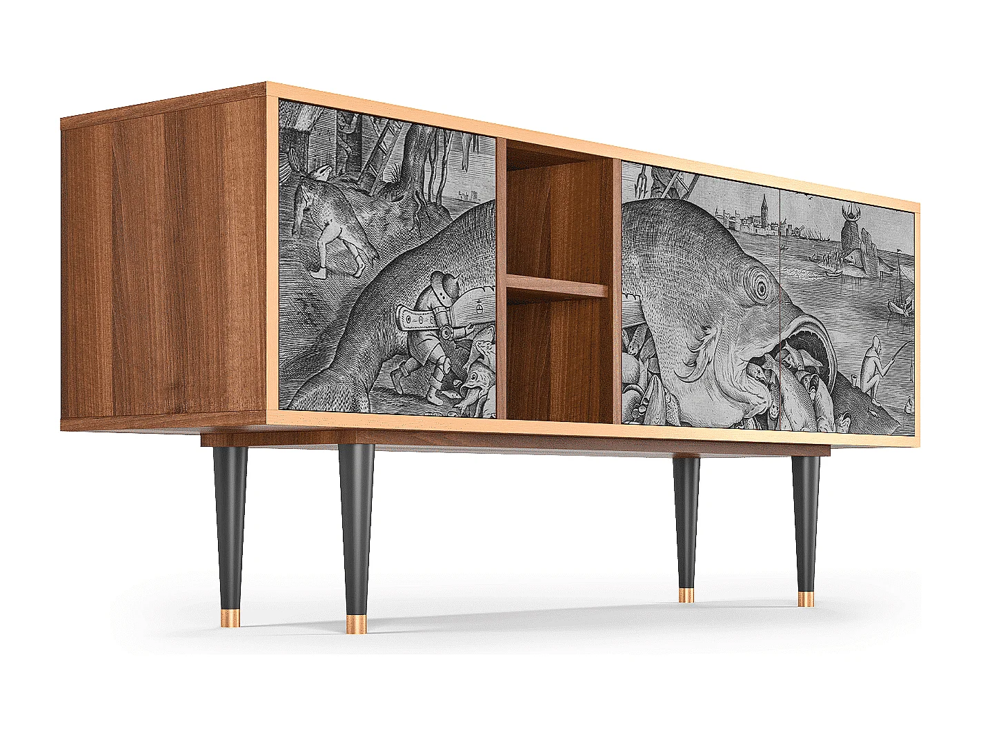 TV-Möbel - 150х69х41 cm - T5 - Big Fish Eat Little, Walnuss