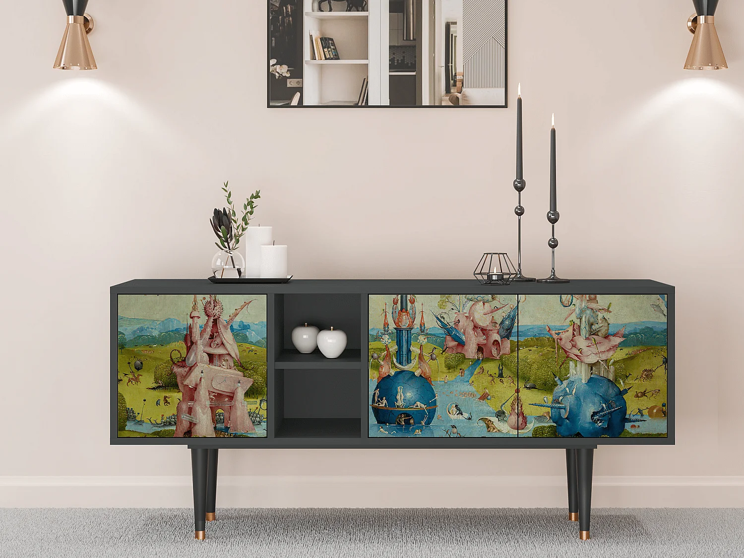 Szafka RTV - 150х69х41 cm - T5 - The Garden 2 by Bosch, Antracyt