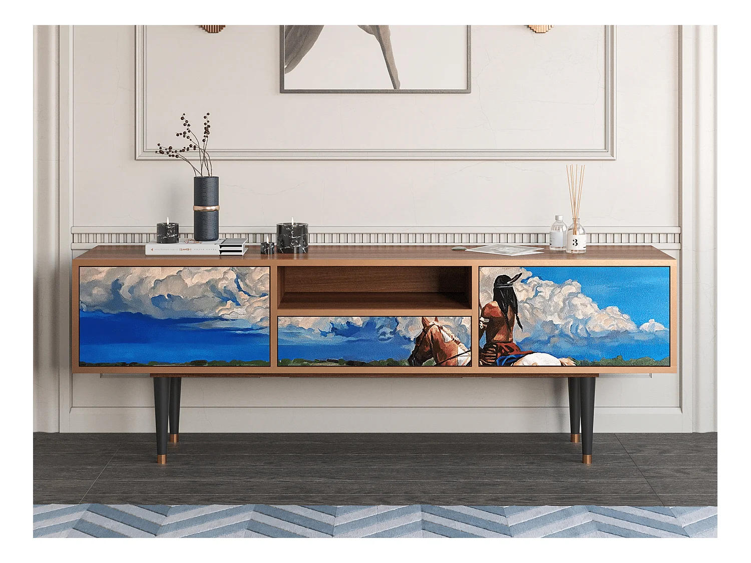 Meuble TV - 170х59х41 cm - T6 - Thunderheads by Dean, Noyer