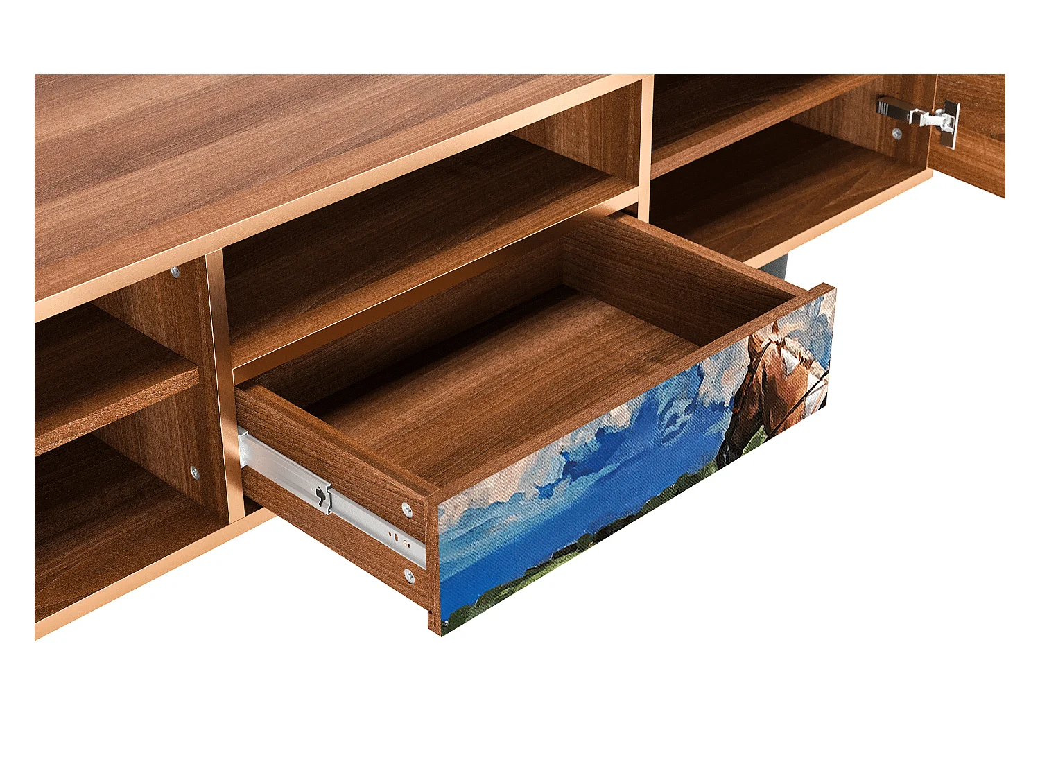 Meuble TV - 170х59х41 cm - T6 - Thunderheads by Dean, Noyer