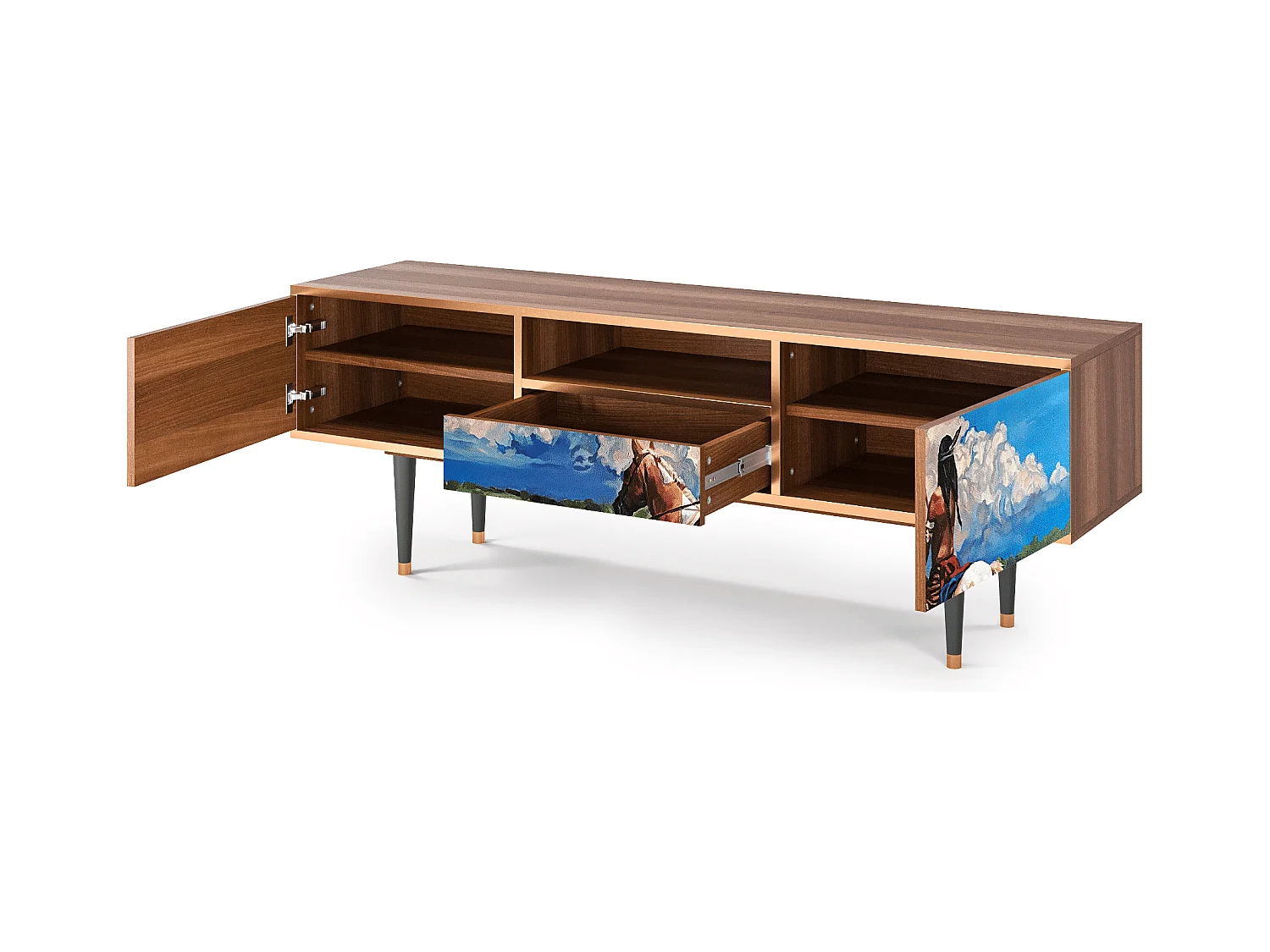 Meuble TV - 170х59х41 cm - T6 - Thunderheads by Dean, Noyer