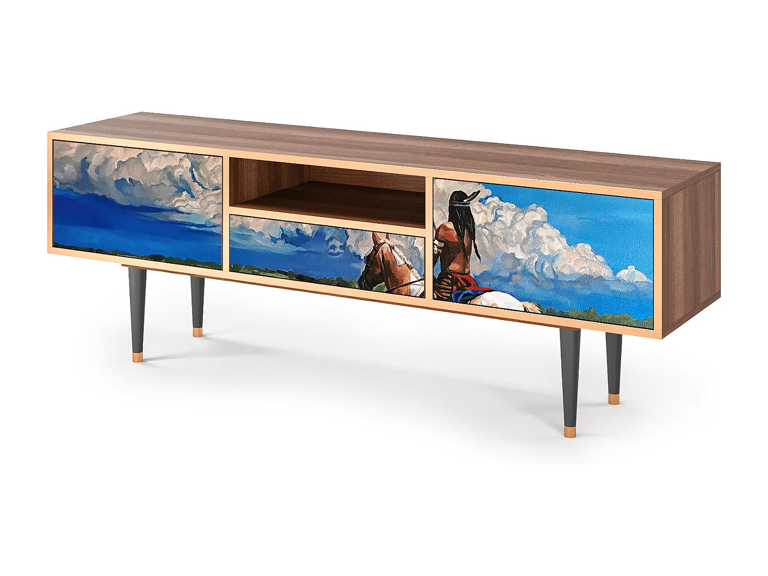 Mobile TV - 170х59х41 cm - T6 - Thunderheads by Dean, Noce