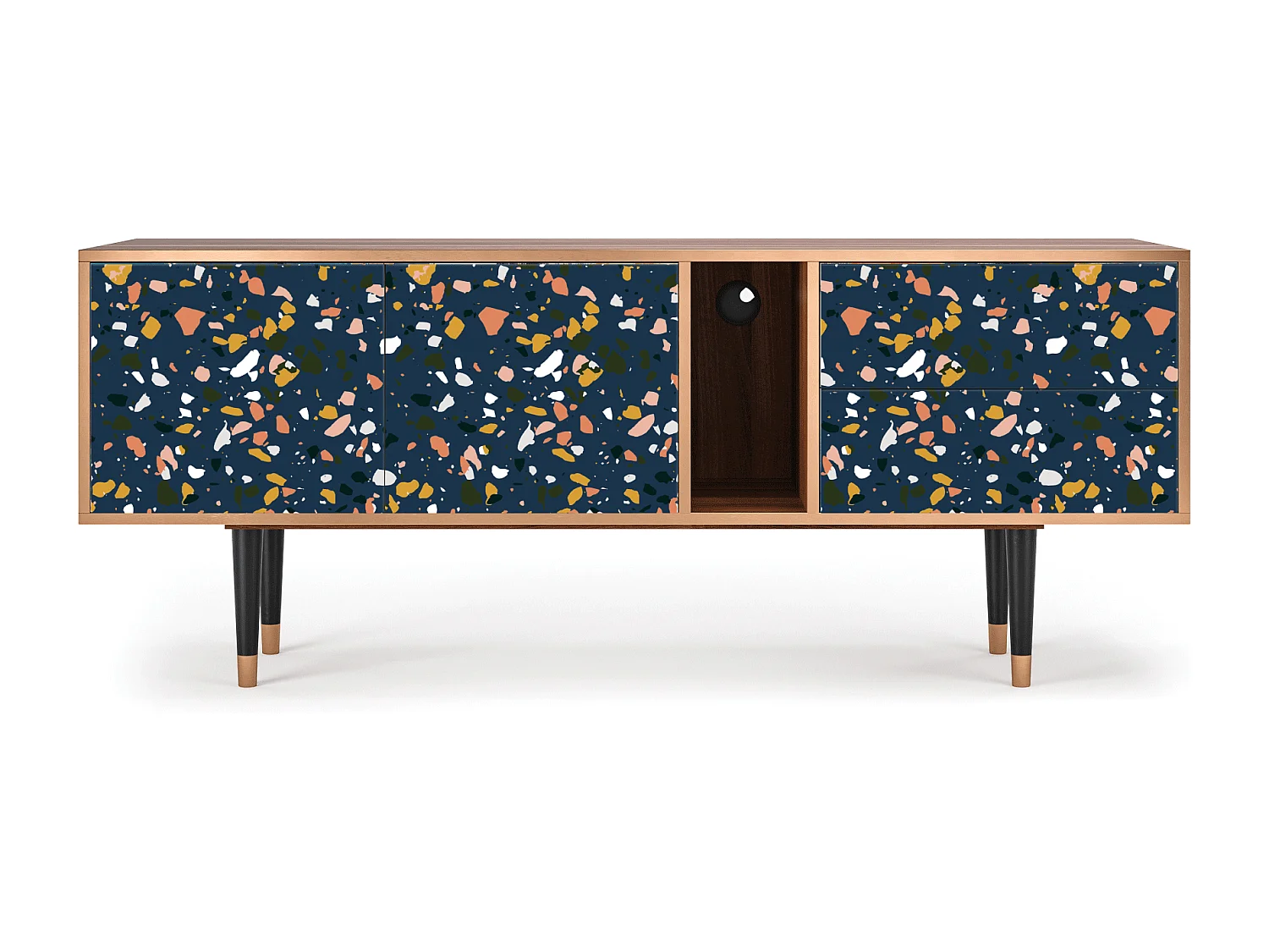 Meuble TV - 170х69х48 cm - T1 - Night Sky Langhterns, Noyer