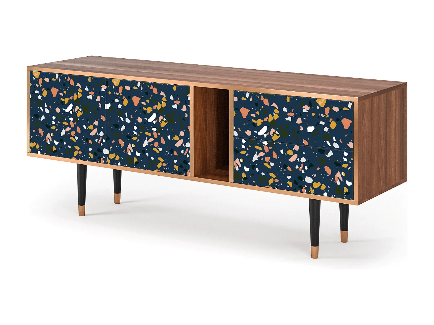 Meuble TV - 170х69х48 cm - T1 - Night Sky Langhterns, Noyer