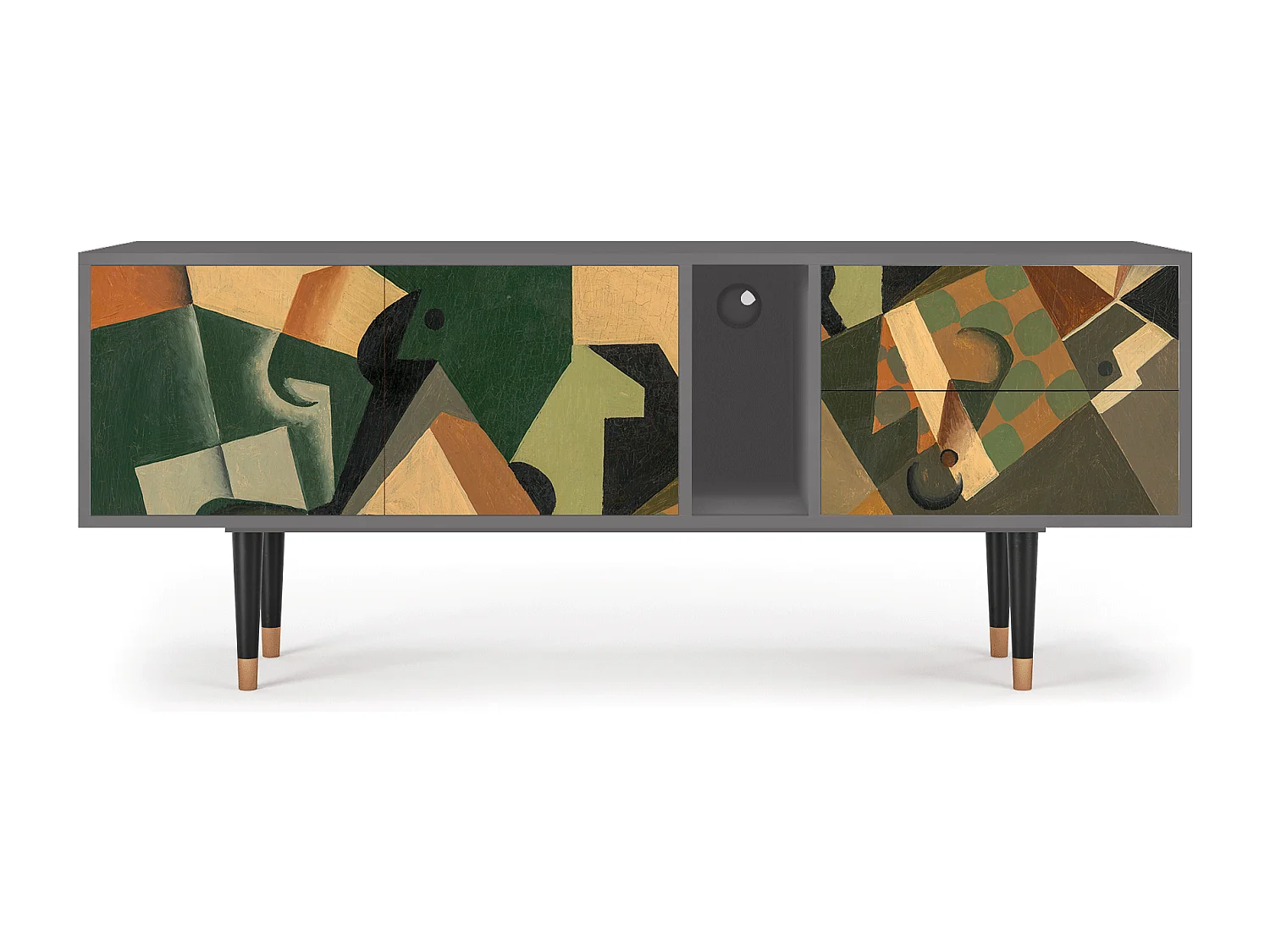 TV-meubel - 170х69х48 cm - T1 - Glass and Checkerboard, Grijs