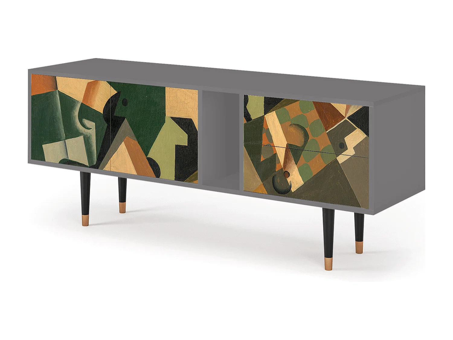 TV-meubel - 170х69х48 cm - T1 - Glass and Checkerboard, Grijs