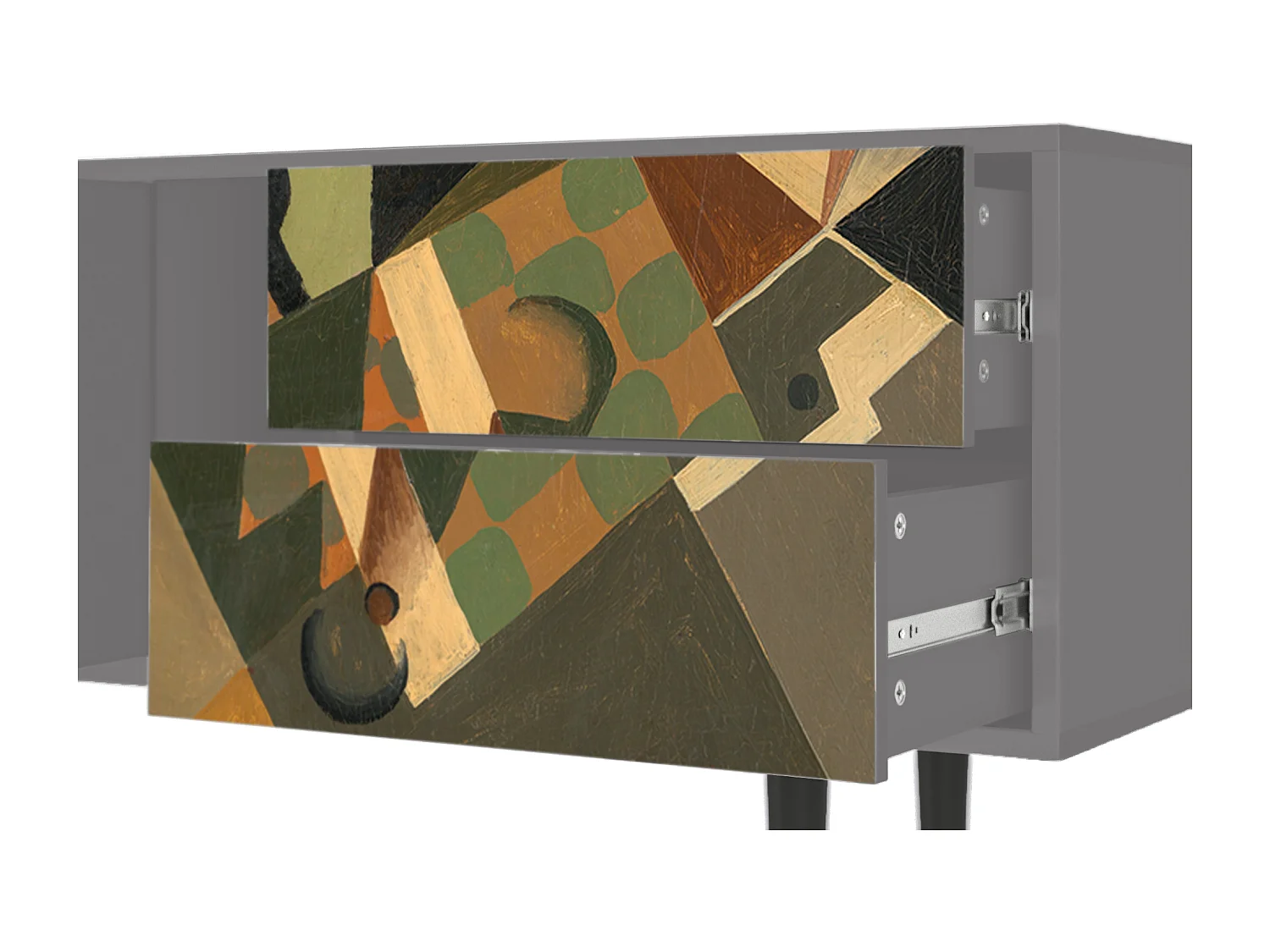 TV-meubel - 170х69х48 cm - T1 - Glass and Checkerboard, Grijs