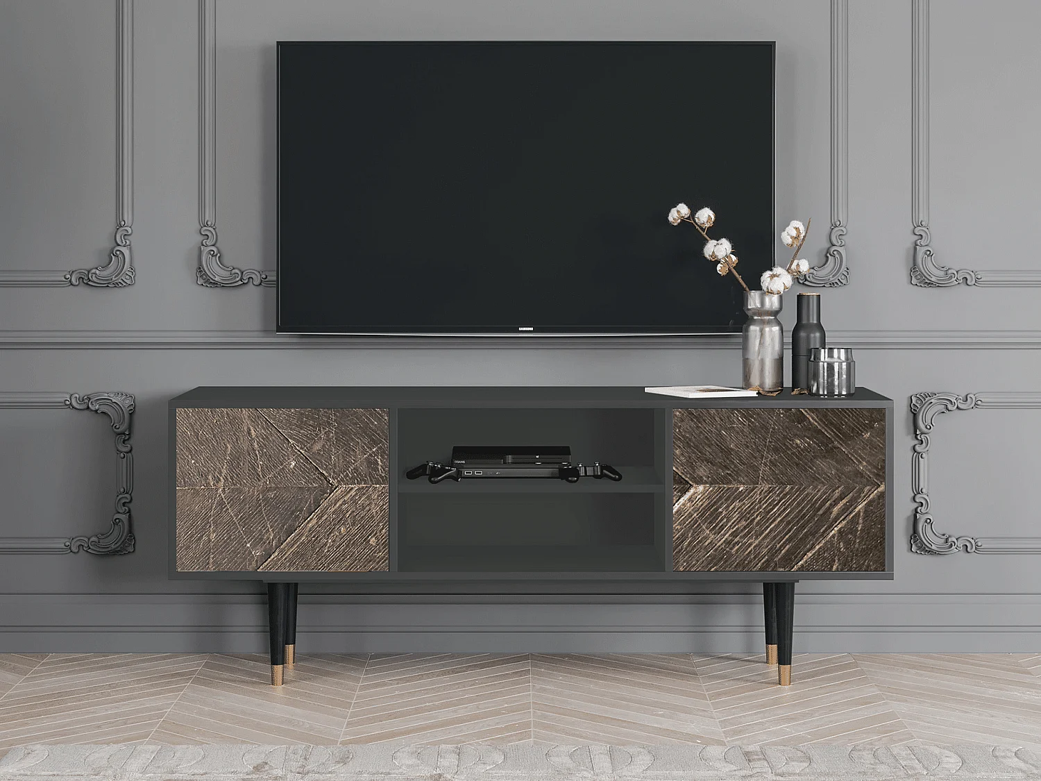 Meuble TV - 170х69х48 cm - T2 - Wise Tree, Anthracite