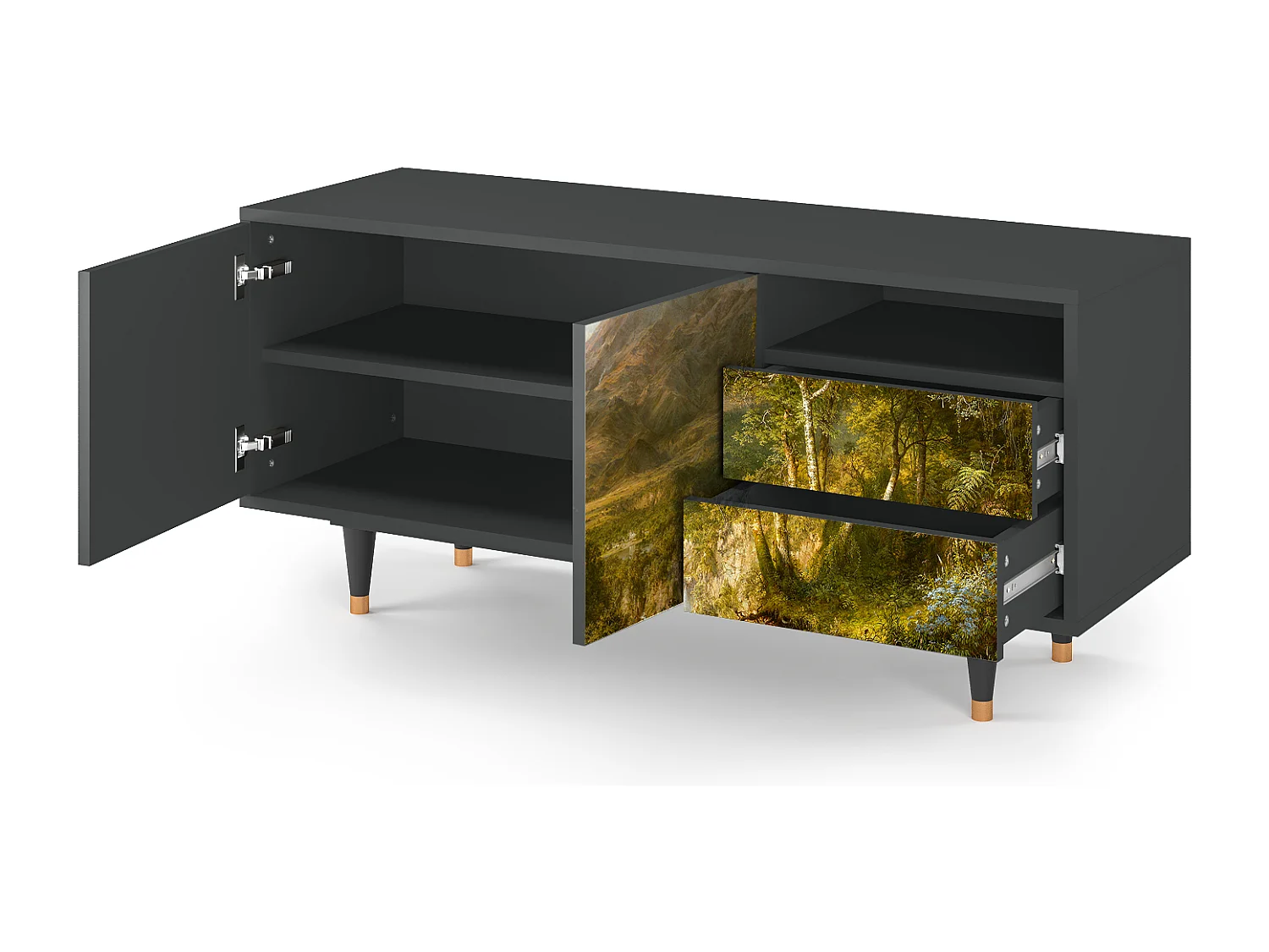 Meuble TV - 125х56х41 cm - T7 - The Heart of the Andes , Anthracite