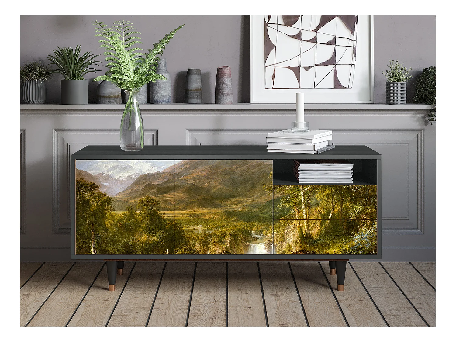 TV-Möbel - 125х56х41 cm - T7 - The Heart of the Andes , Anthrazit