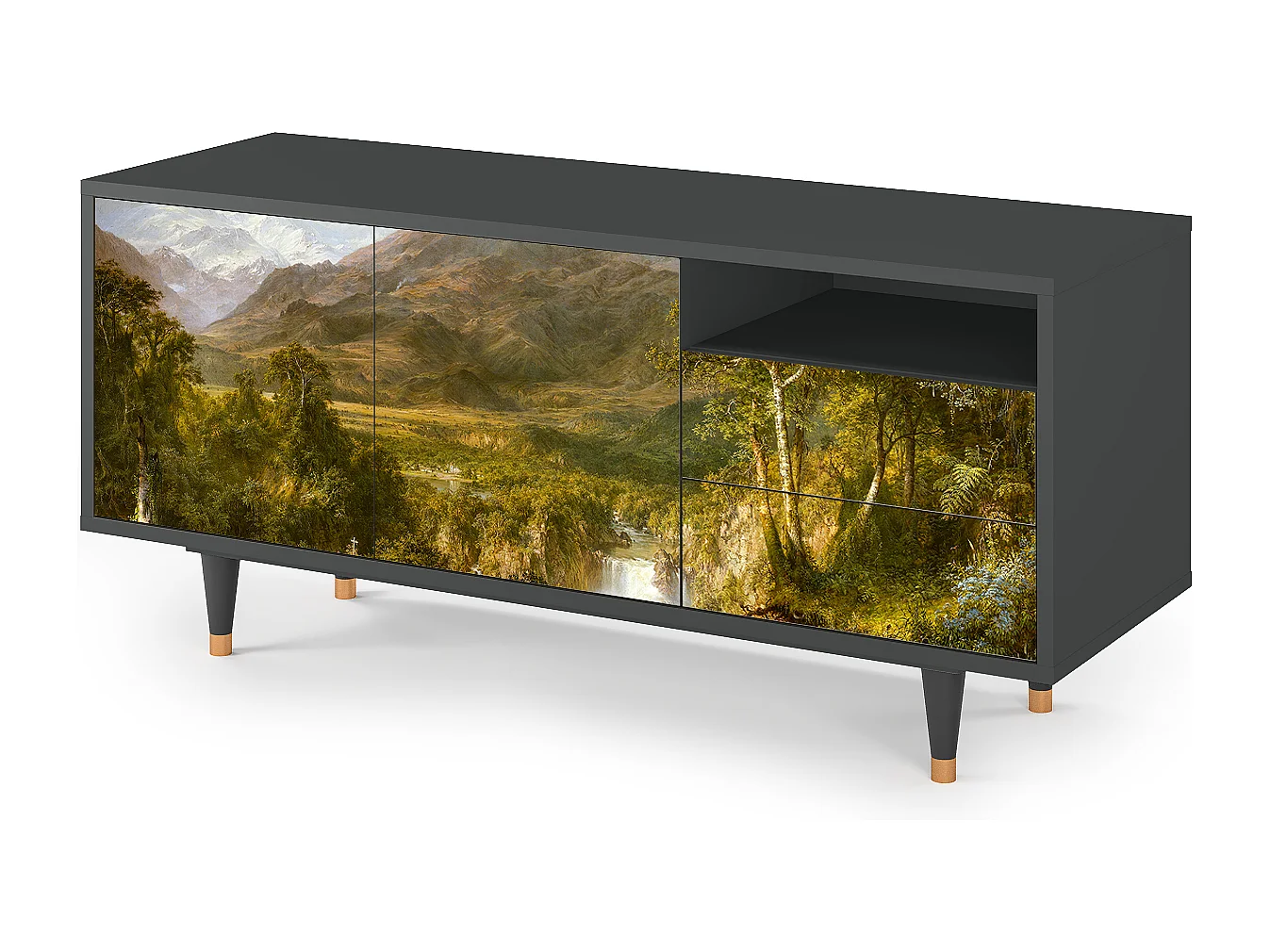 Meuble TV - 125х56х41 cm - T7 - The Heart of the Andes , Anthracite