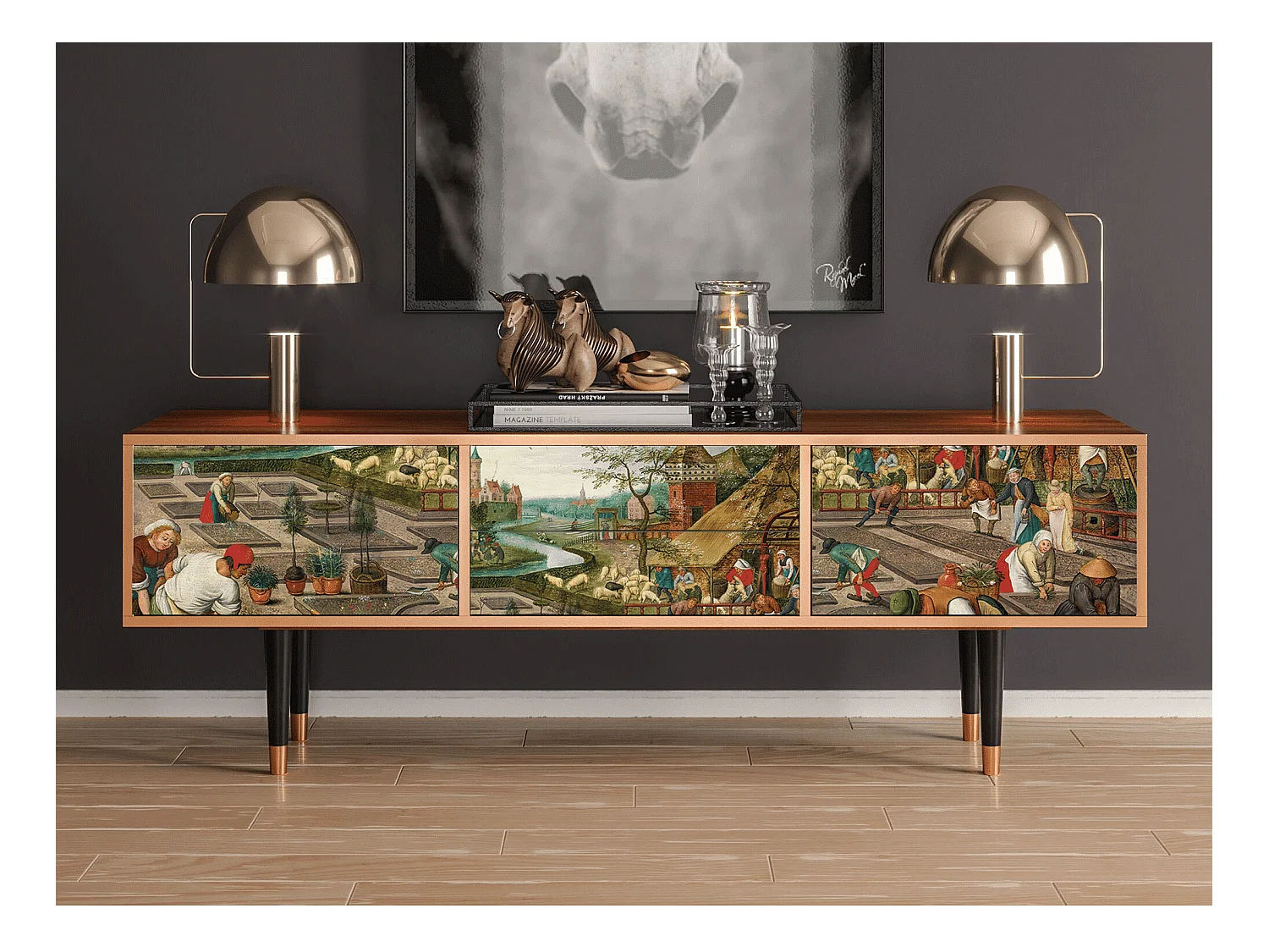 Meuble TV - 170х59х48 cm - T4 - The Younger - Spring, Noyer
