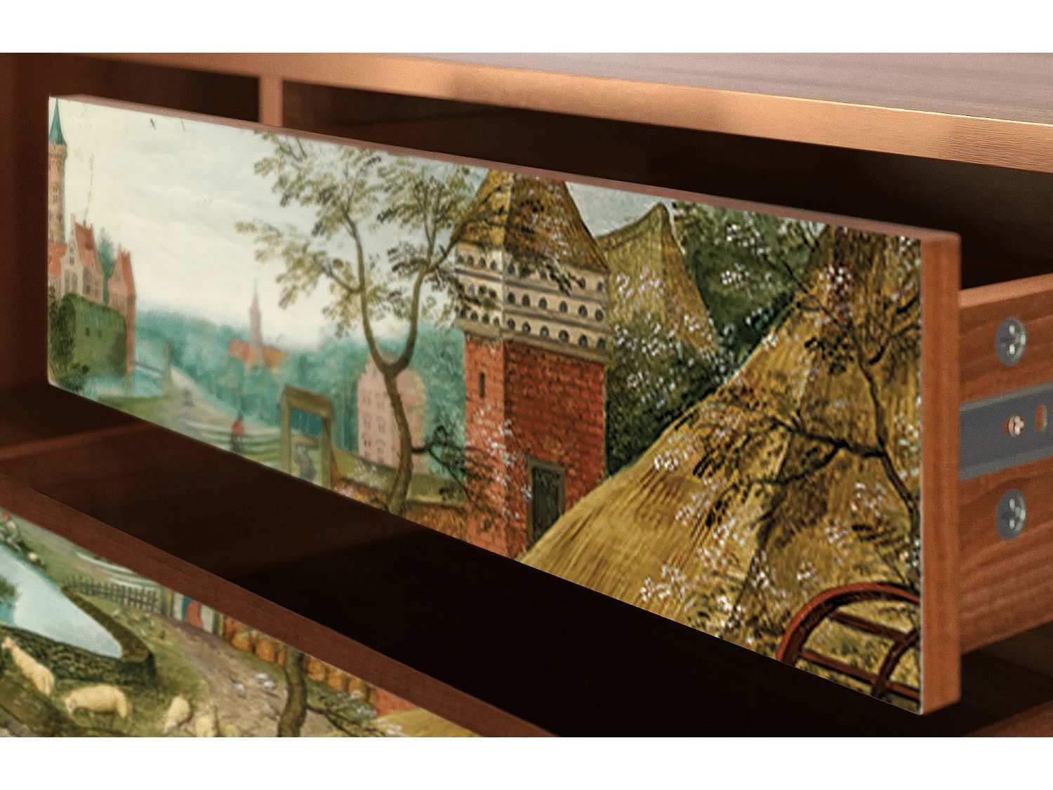 TV-meubel - 170х59х48 cm - T4 - The Younger - Spring, Walnoot