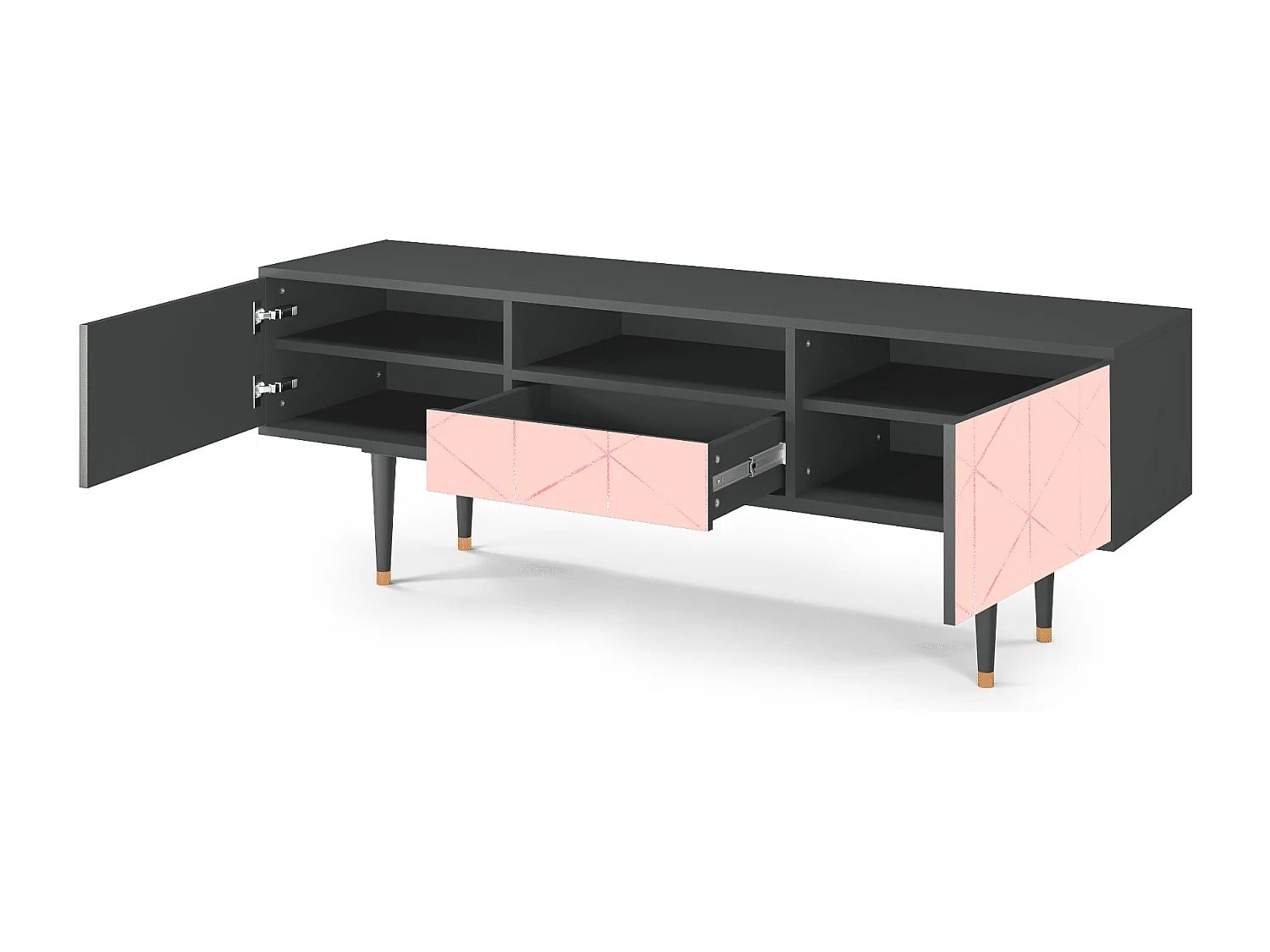 Meuble TV - 170х59х41 cm - T6 - Rose Quartz, Anthracite