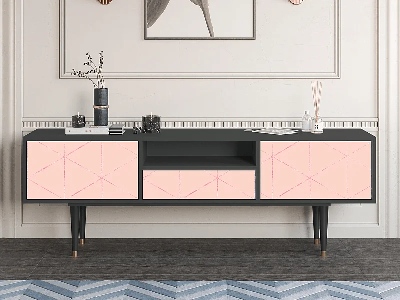 Meuble TV - 170х59х41 cm - T6 - Rose Quartz, Anthracite