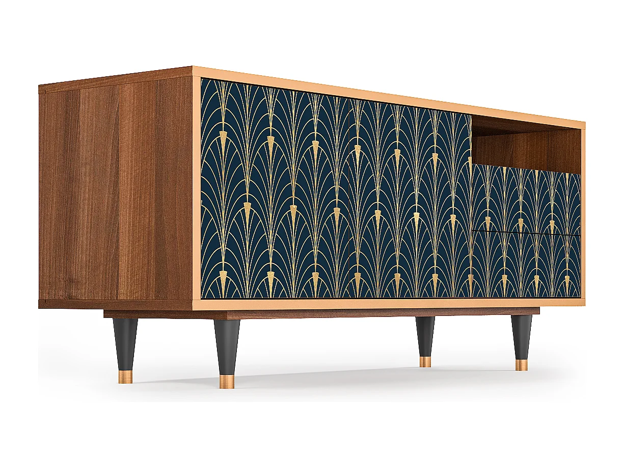 Meuble TV - 125х56х41 cm - T7 - Flower of the Nile, Noyer