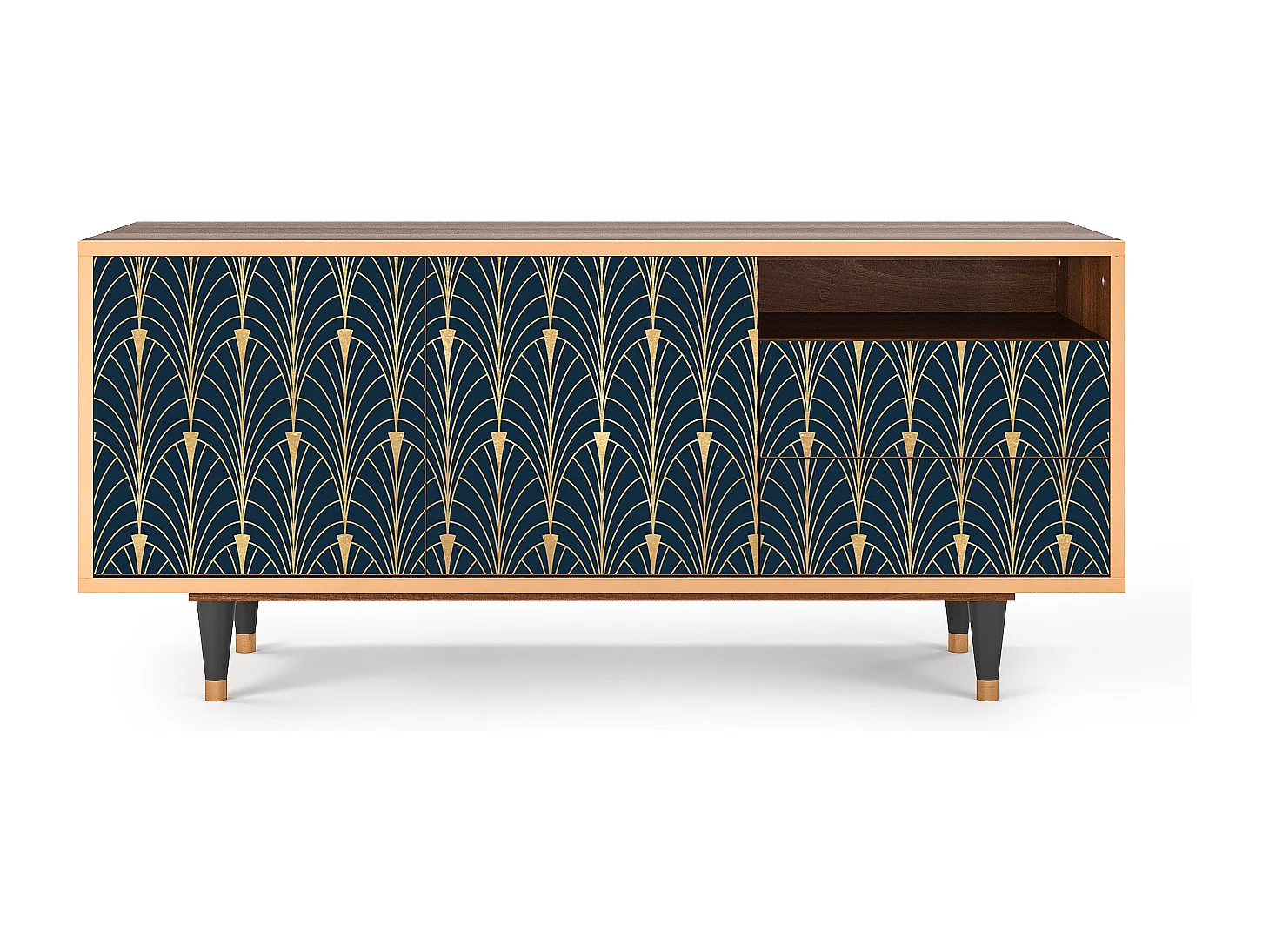 TV-meubel - 125х56х41 cm - T7 - Flower of the Nile, Walnoot