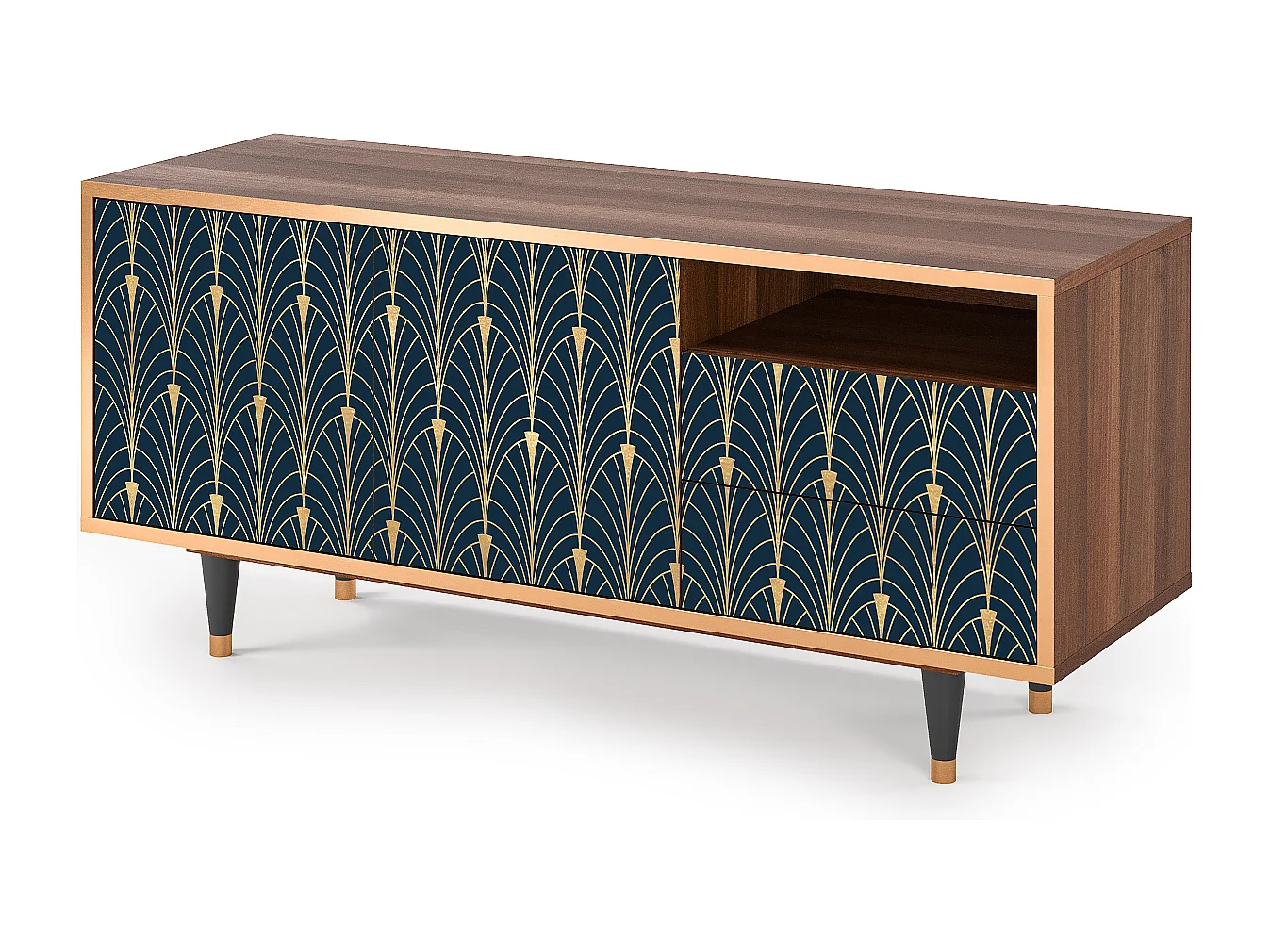 TV-meubel - 125х56х41 cm - T7 - Flower of the Nile, Walnoot