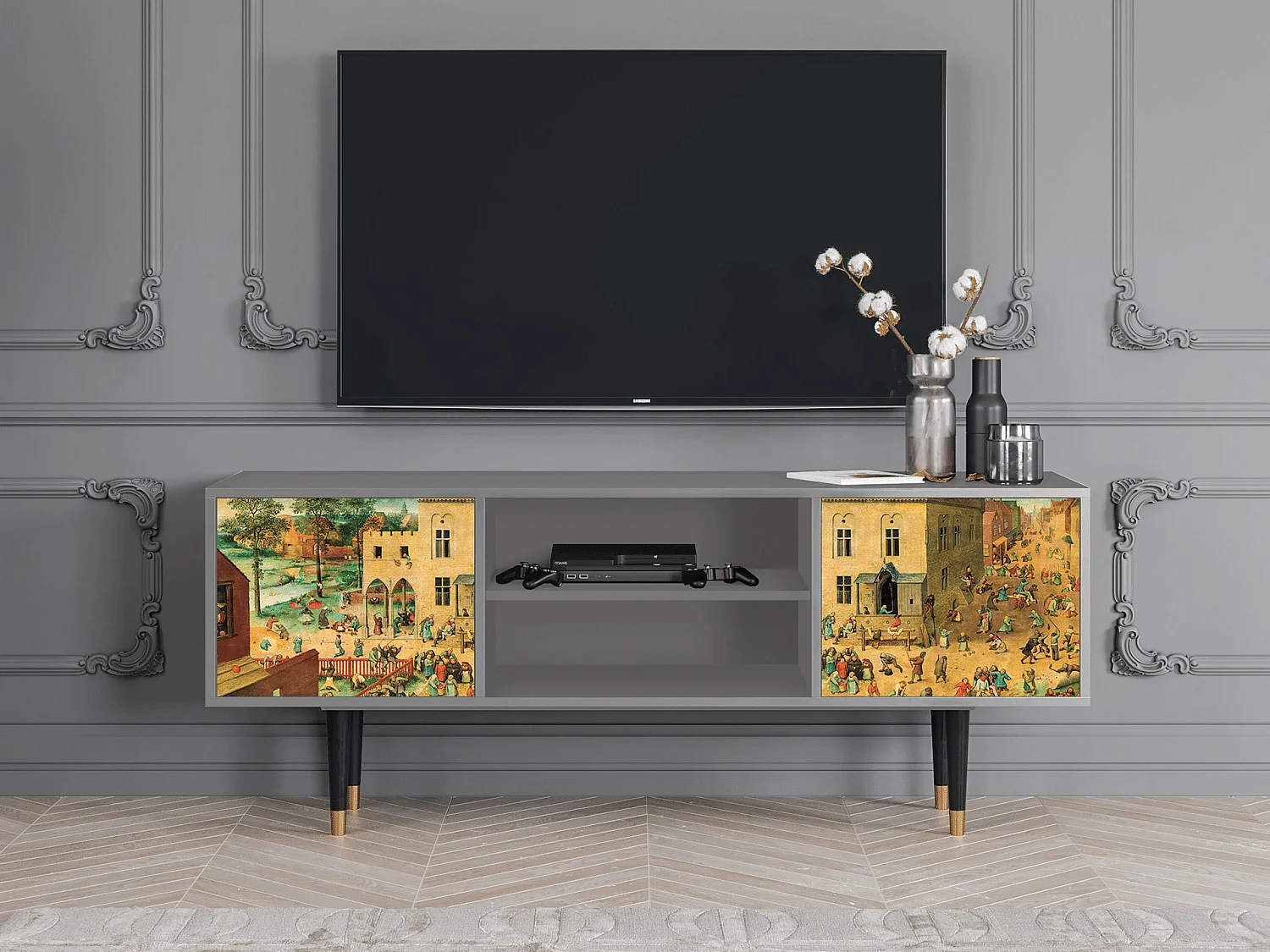 Meuble TV - 170х69х48 cm - T2 - Children Games, Gris