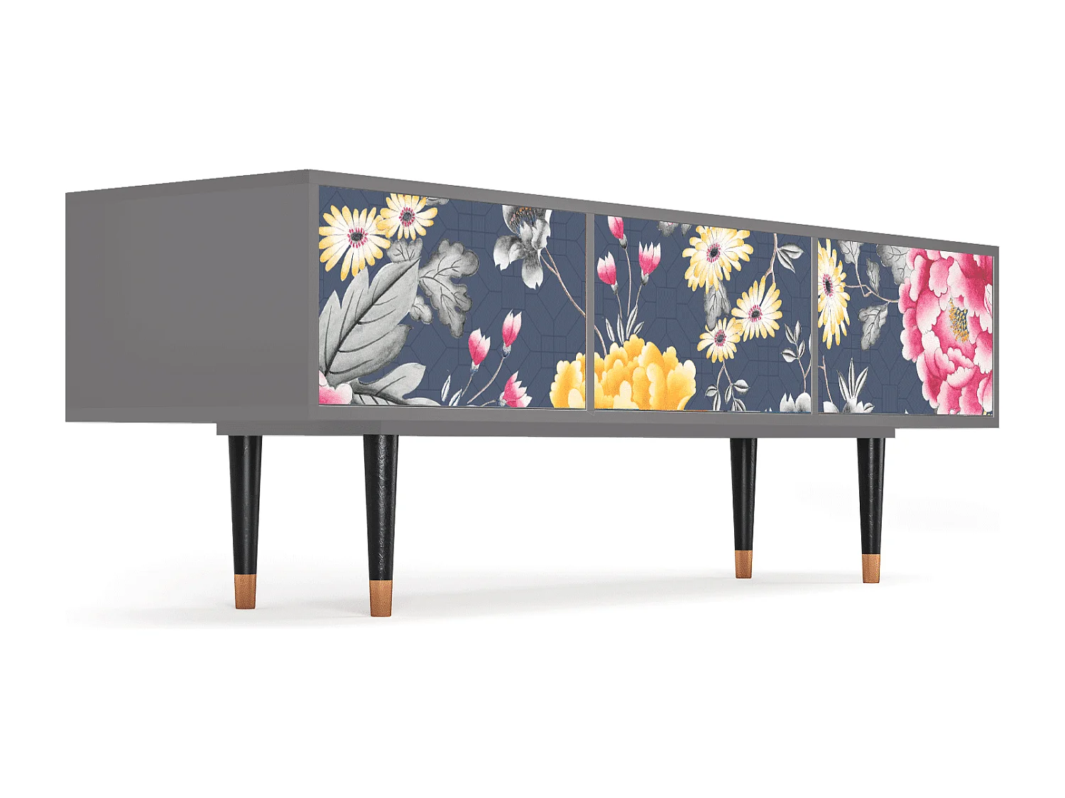 Meuble TV - 170х59х48 cm - T4 - Dark Flower Bed, Gris