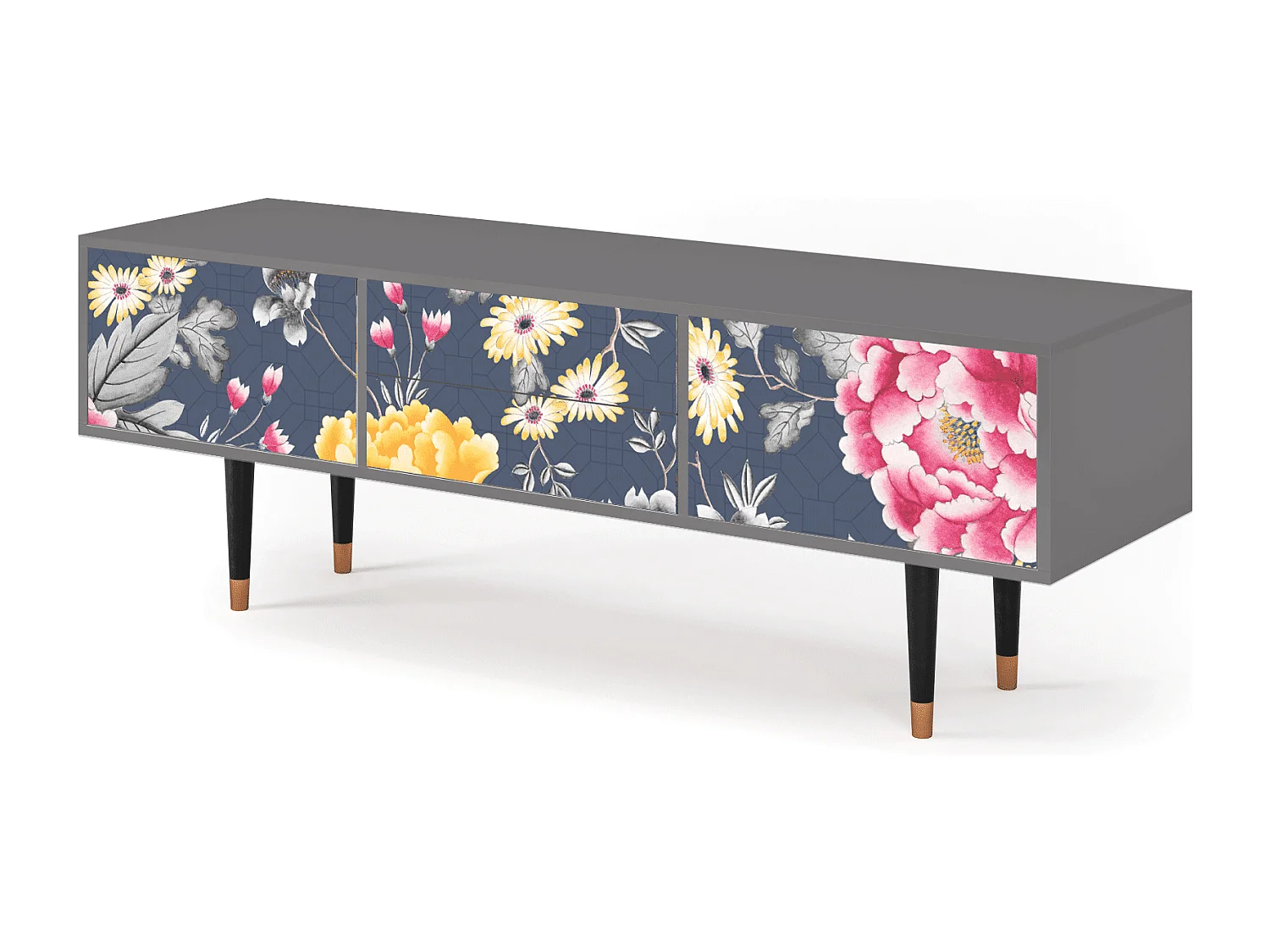 Meuble TV - 170х59х48 cm - T4 - Dark Flower Bed, Gris