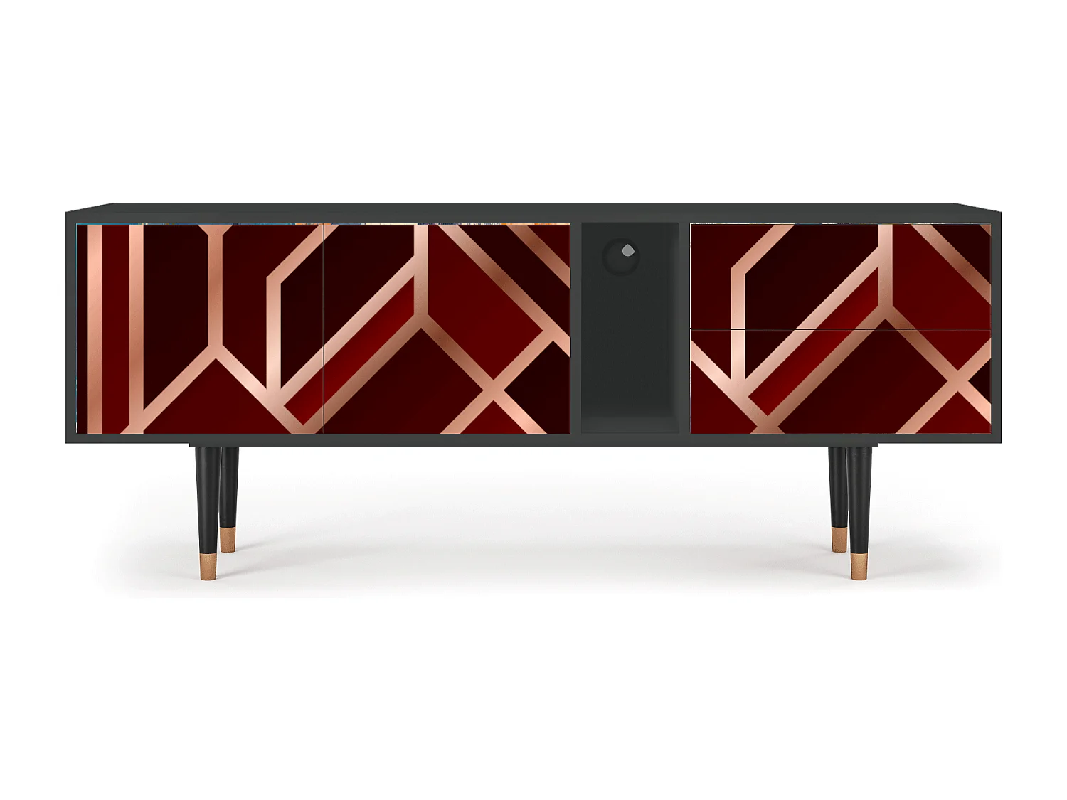 TV-Möbel - 170х69х48 cm - T1 - Velvet 1920's, Anthrazit