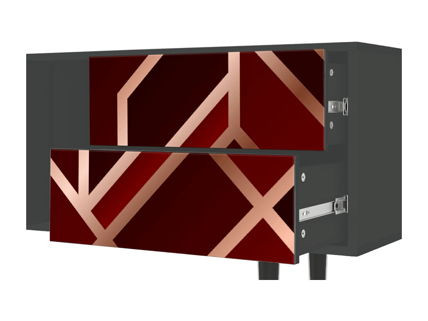 TV-Möbel - 170х69х48 cm - T1 - Velvet 1920's, Anthrazit