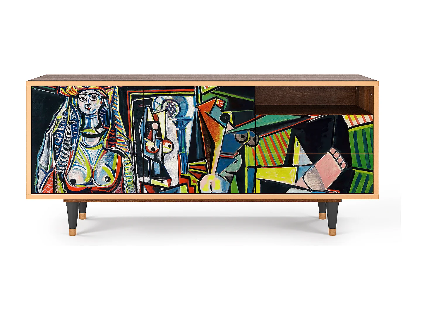 Meuble TV - 125х56х41 cm - T7 - Women of Algiers, Noyer