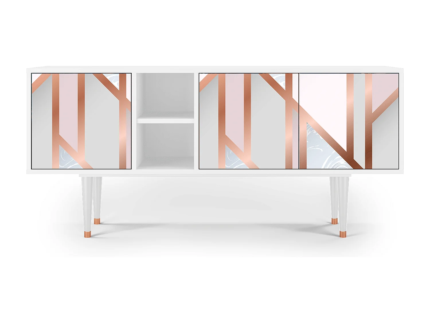 Szafka RTV - 150х69х41 cm - T5 - Champagne Story, Biały