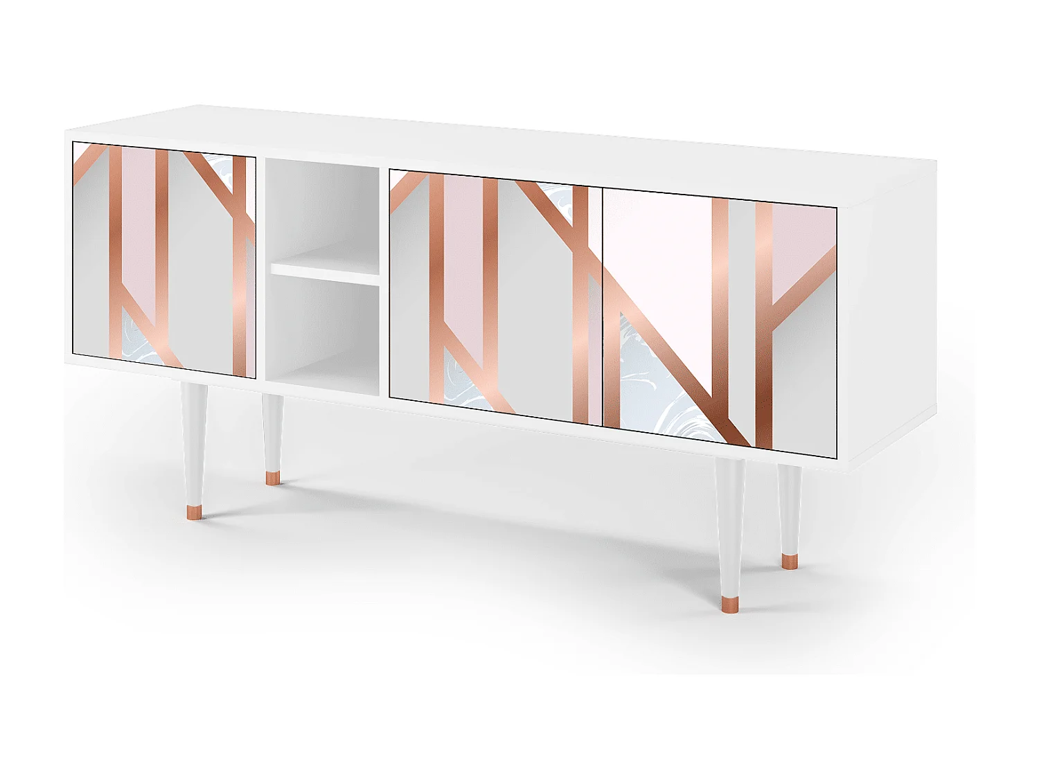 Szafka RTV - 150х69х41 cm - T5 - Champagne Story, Biały