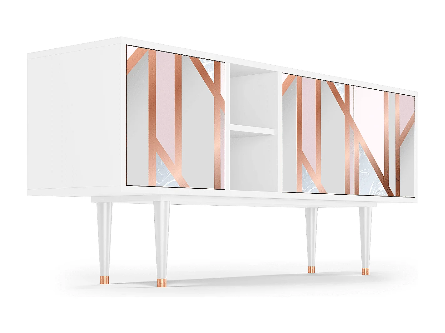 Szafka RTV - 150х69х41 cm - T5 - Champagne Story, Biały