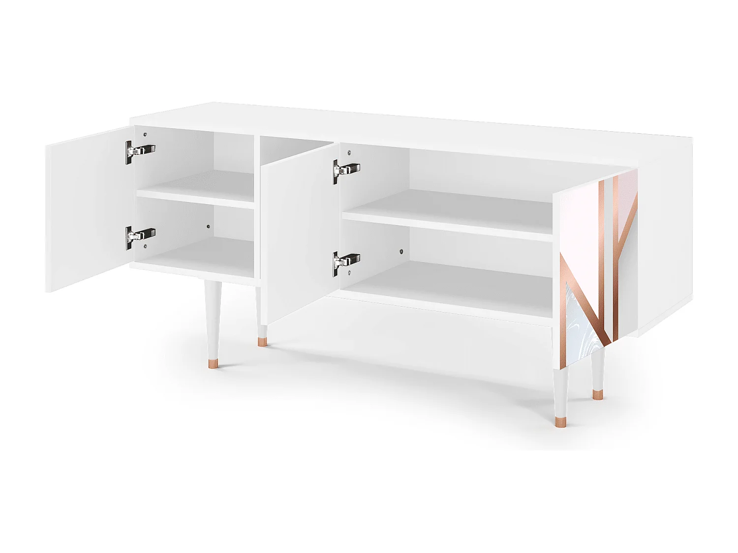 Szafka RTV - 150х69х41 cm - T5 - Champagne Story, Biały