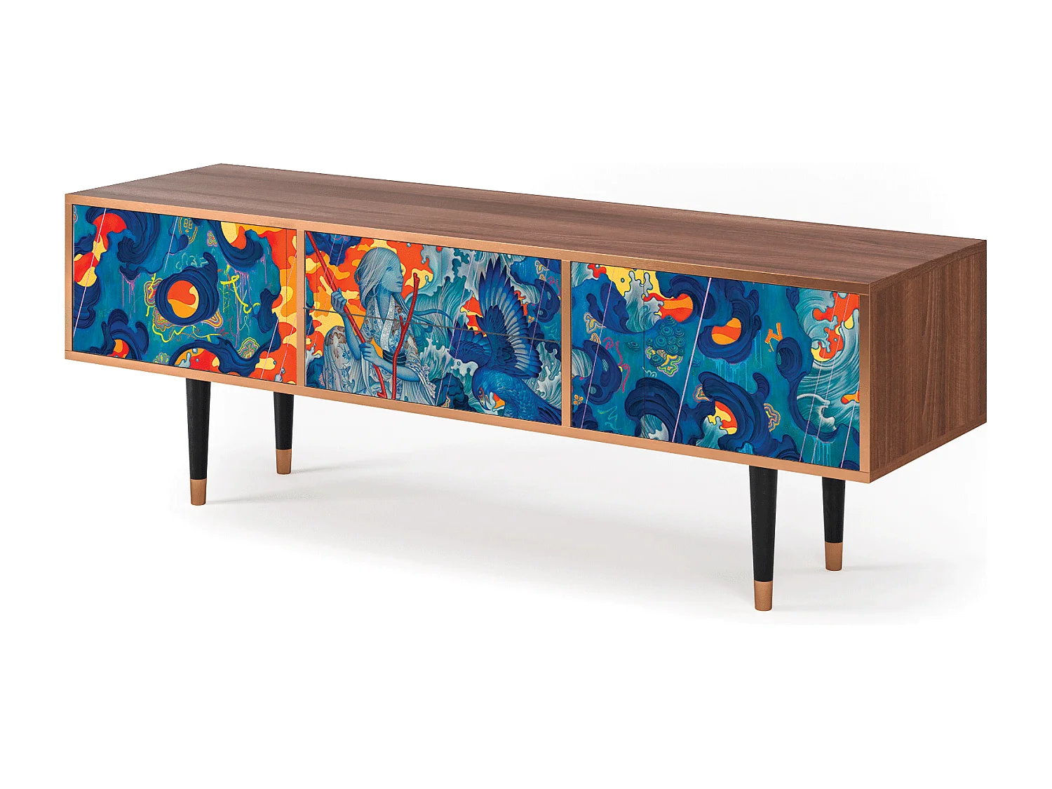 Meuble TV - 170х59х48 cm - T4 - The Girl - James Jean, Noyer