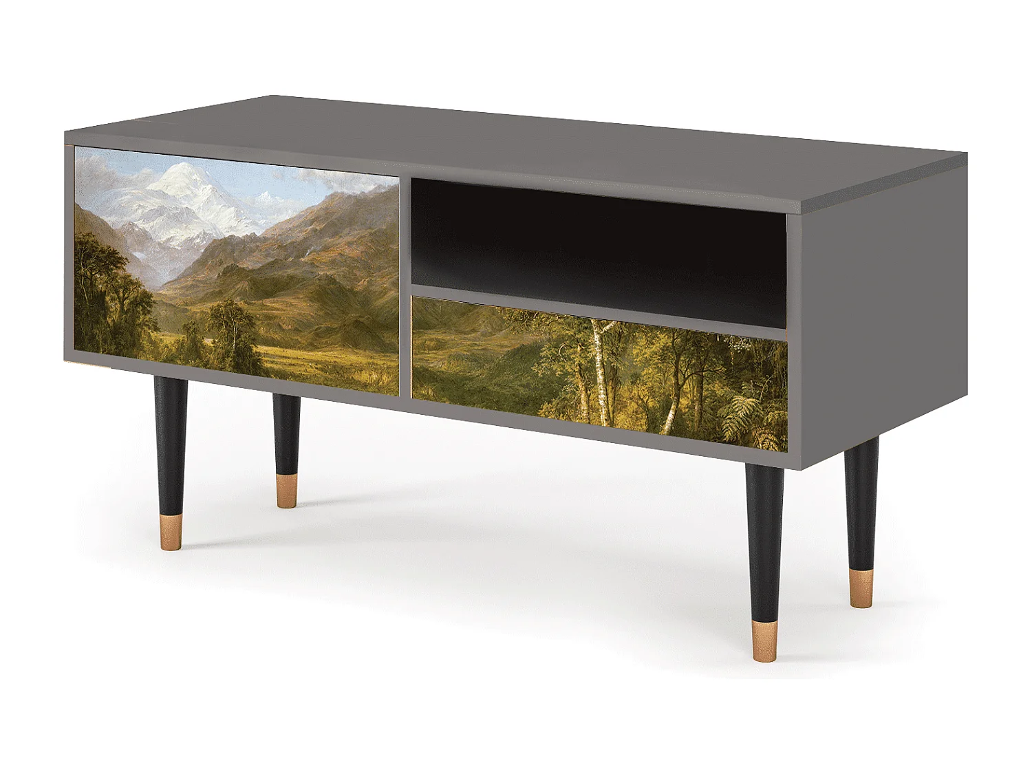Meuble TV - 115х59х48 cm - T3 - The Heart of the Andes , Gris
