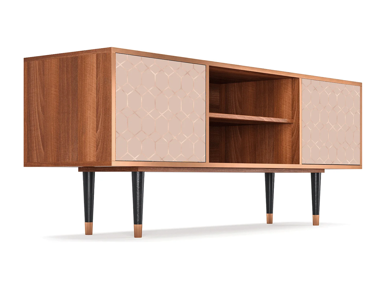 Mobile TV - 170х69х48 cm - T2 - Rose Honeycomb, Noce