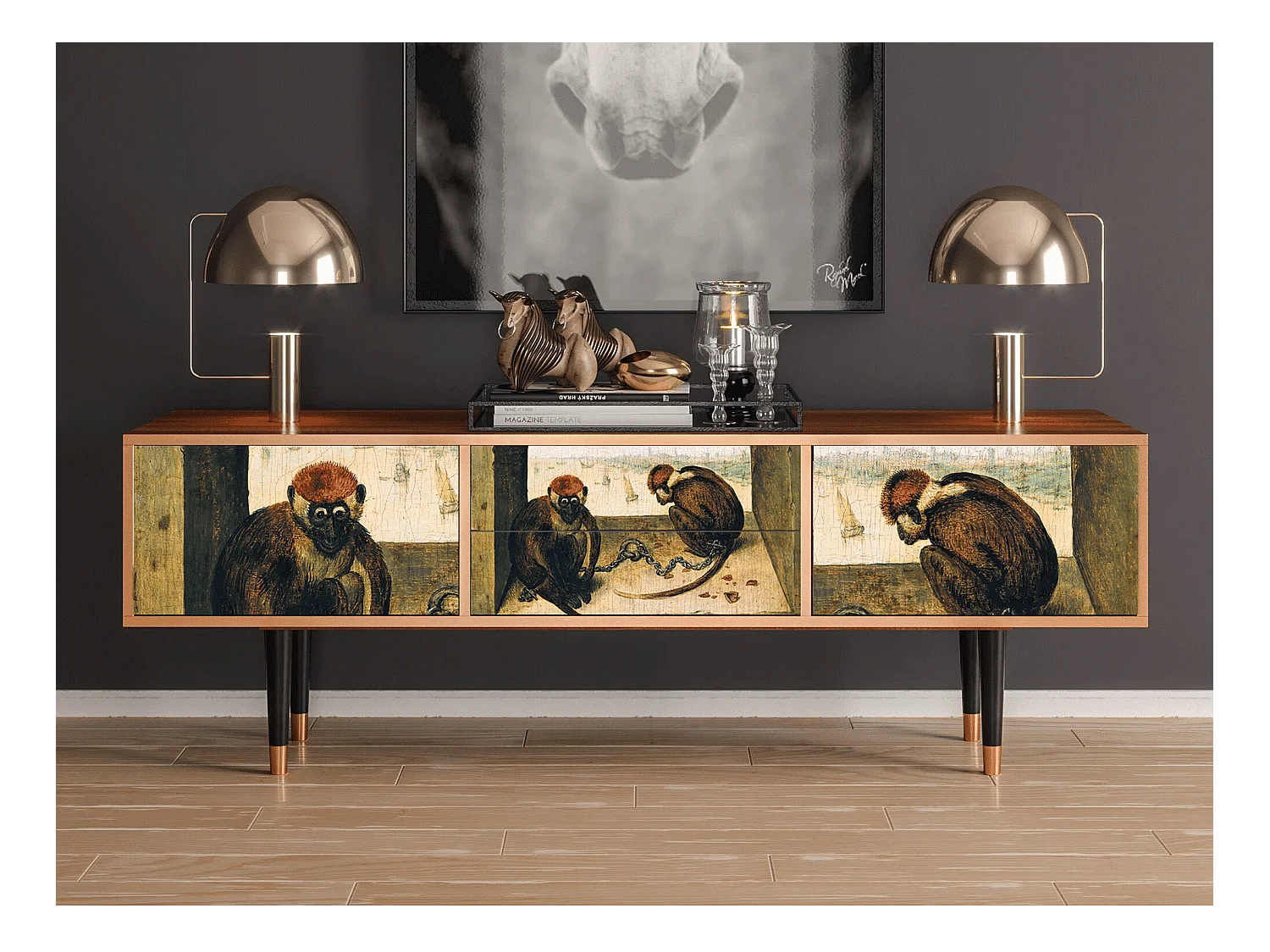 Meuble TV - 170х59х48 cm - T4 - Two Monkeys, Noyer