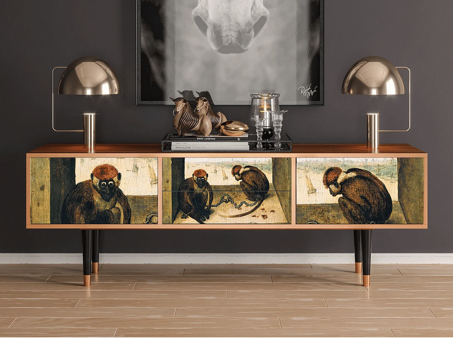 Meuble TV - 170х59х48 cm - T4 - Two Monkeys, Noyer