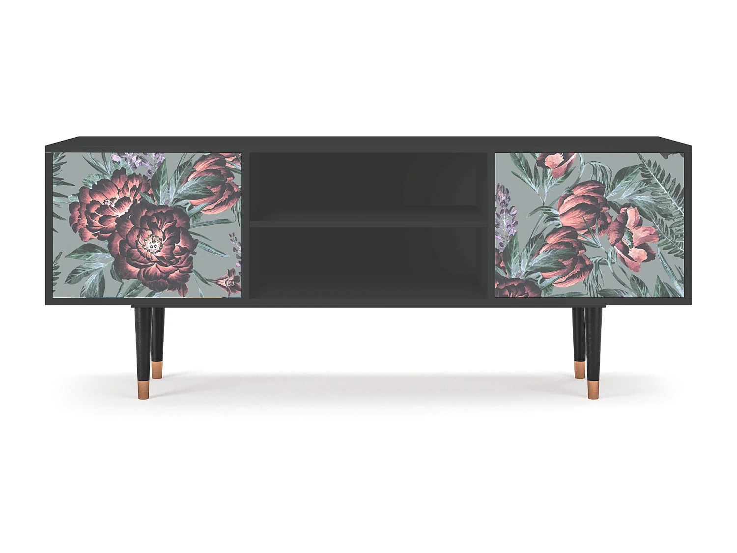 Mueble de TV - 170х69х48 cm - T2 - Light Peonies, Antracite