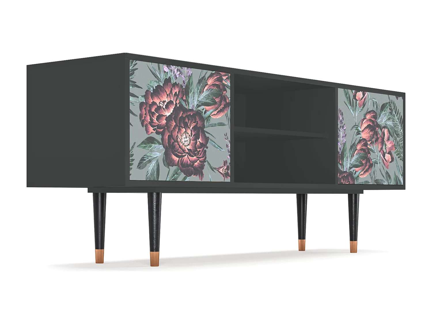 Mueble de TV - 170х69х48 cm - T2 - Light Peonies, Antracite