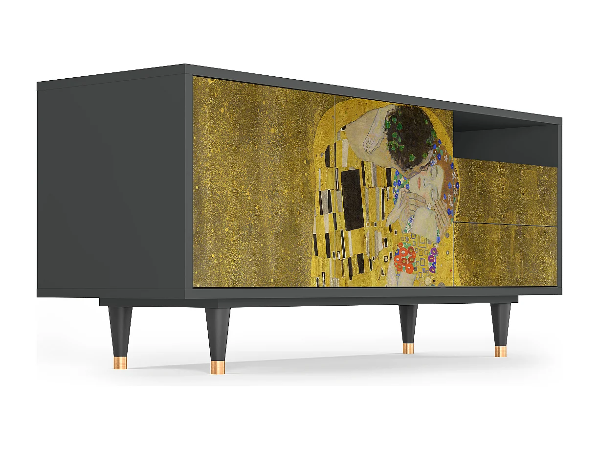 Meuble TV - 125х56х41 cm - T7 - The Kiss by Klimt , Anthracite